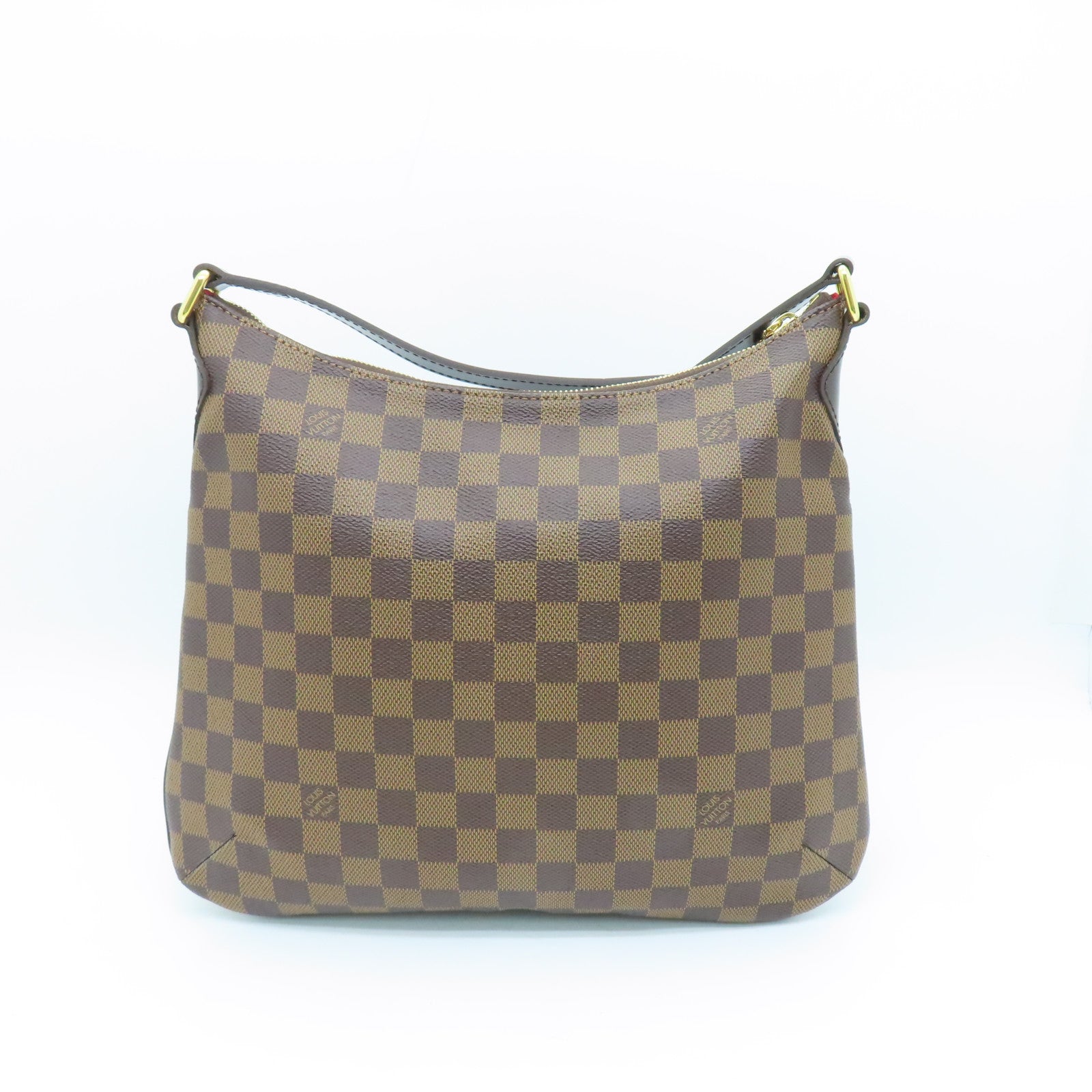 LOUIS VUITTON Damier Bloomsbury PM Gold Buckle Shoulder Bag Brown