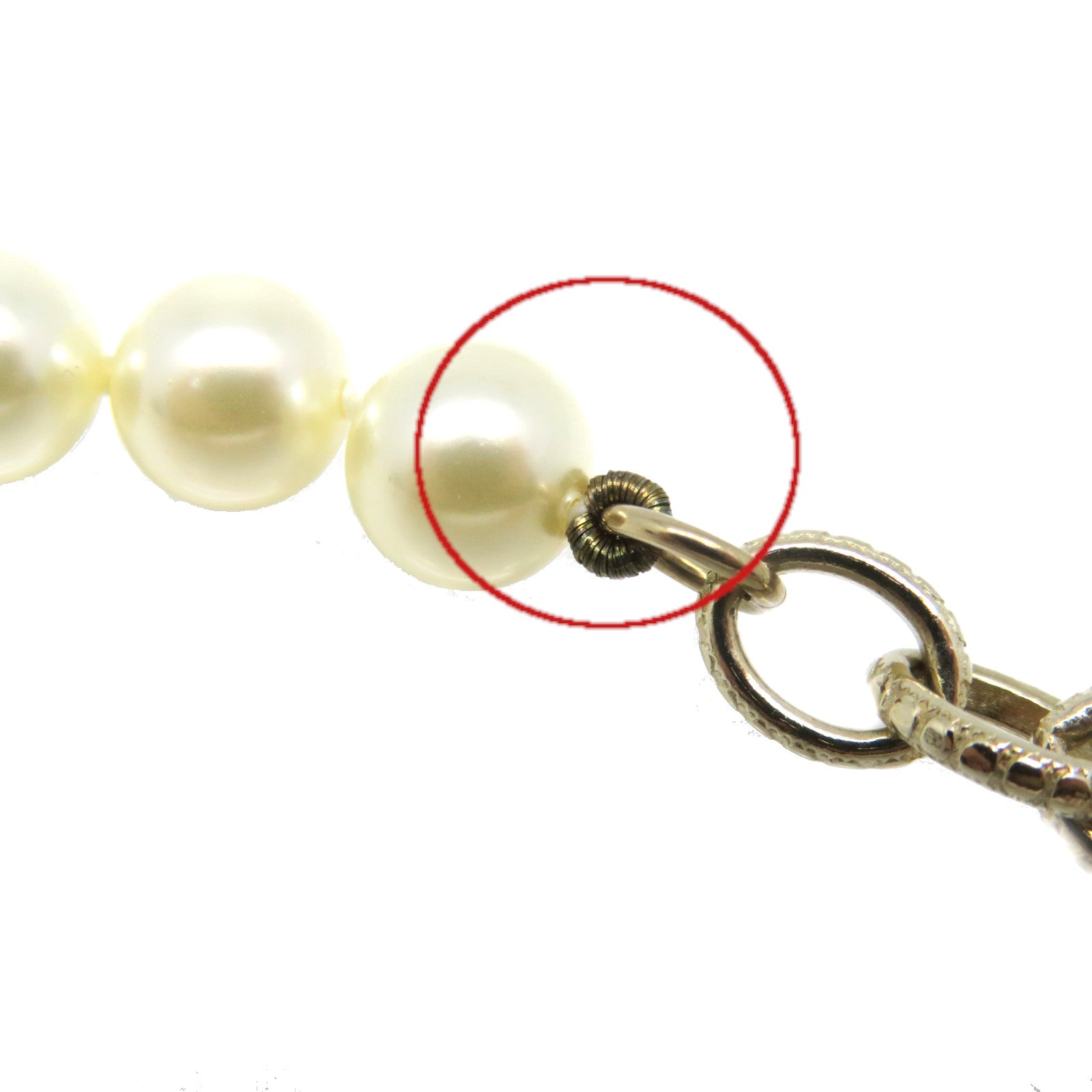 CHANEL 金屬/PCV/仿珍珠Necklace項鏈粉紅色/米白色