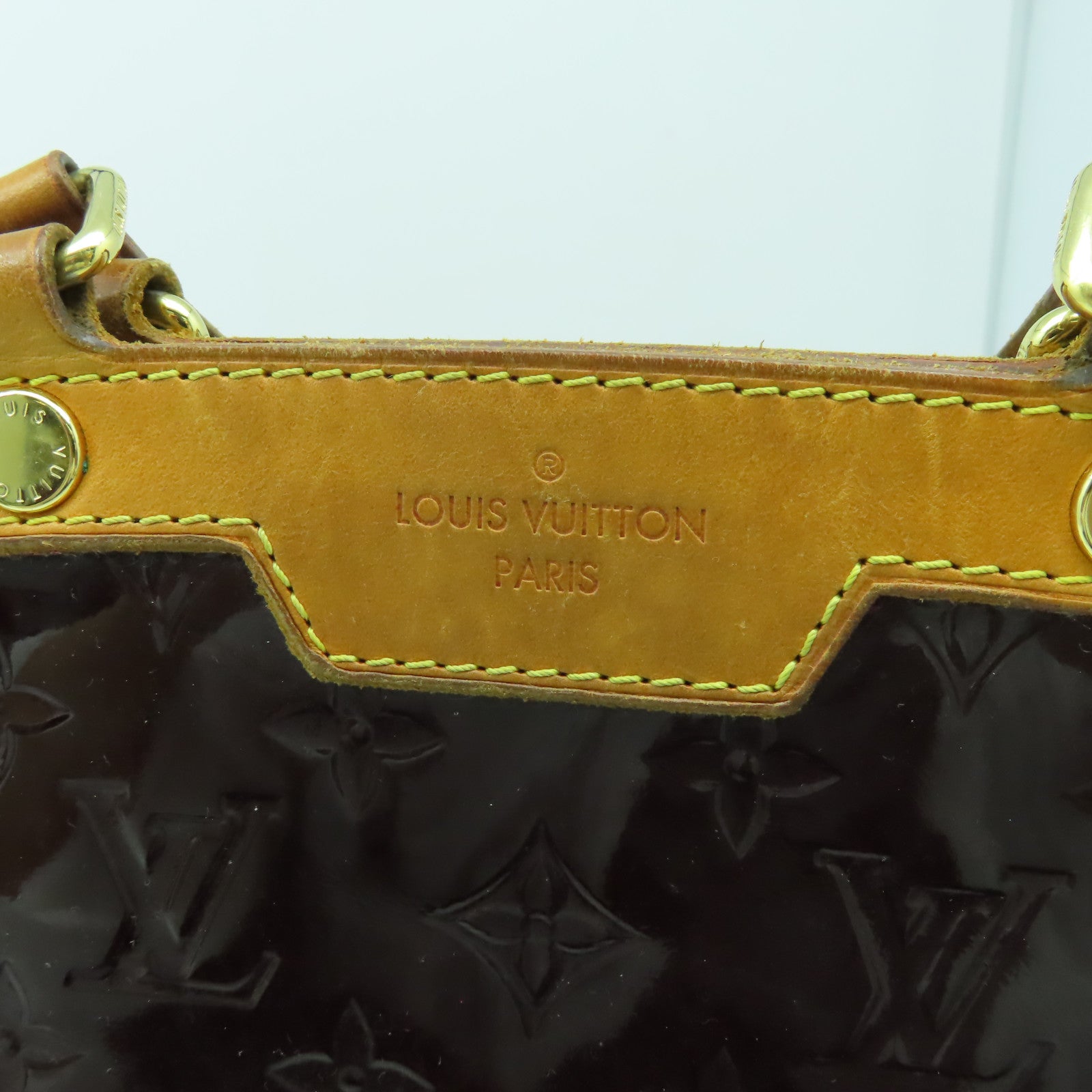 LOUIS VUITTON Monogram Vernis Blair MM金扣手挽肩背兩用袋酒紅色