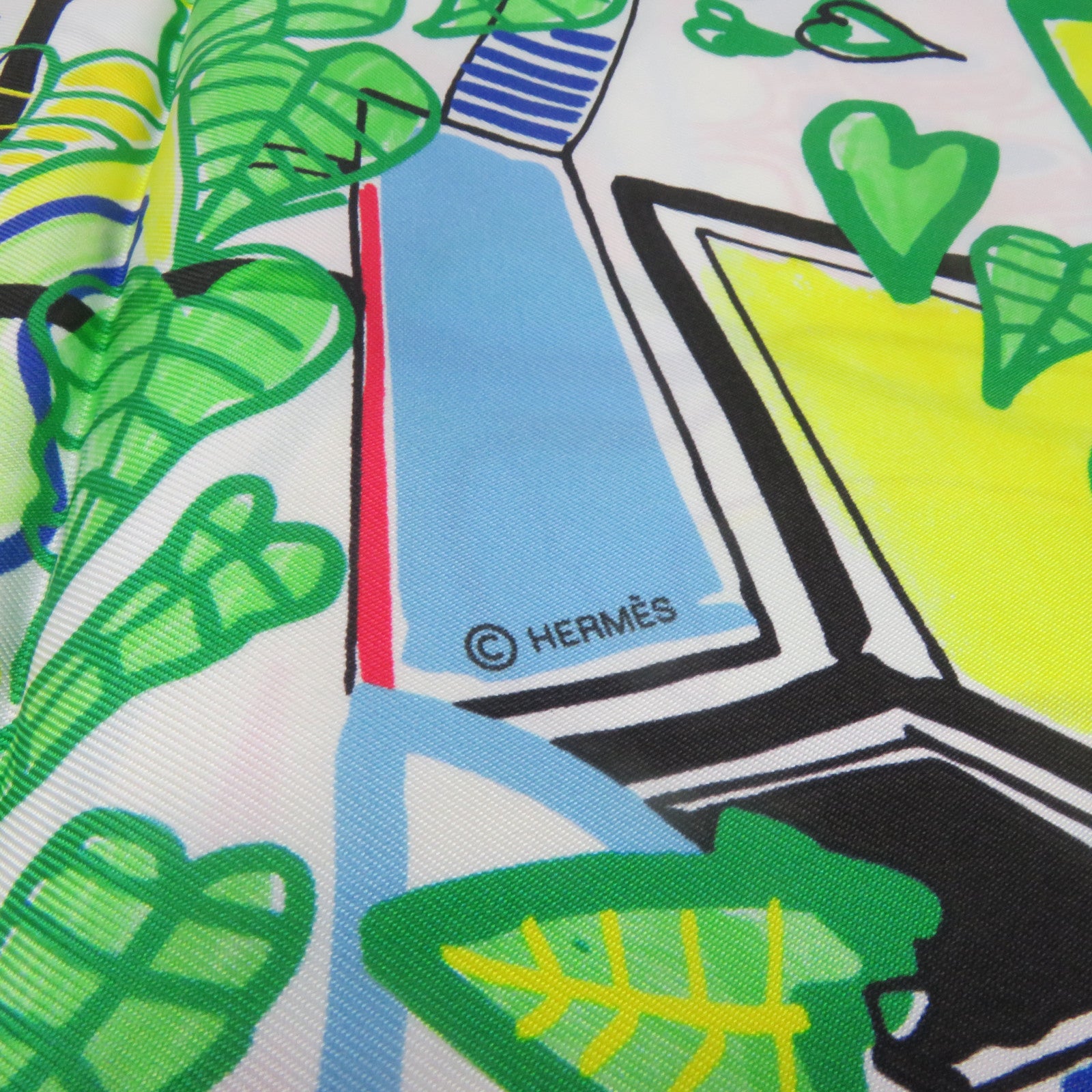HERMES 【激減優惠】絲質Scarf 90x90絲巾白色/彩色
