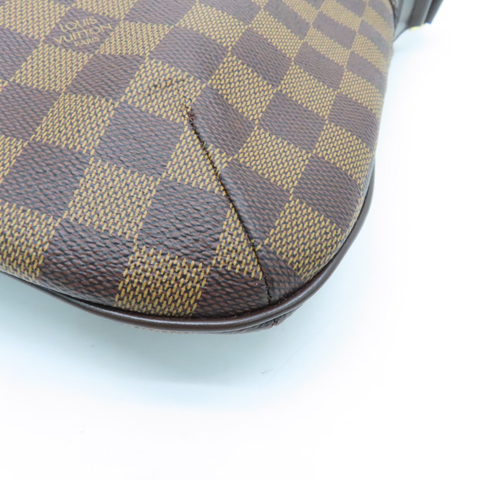 LOUIS VUITTON Damier Bloomsbury PM Gold Buckle Shoulder Bag Brown