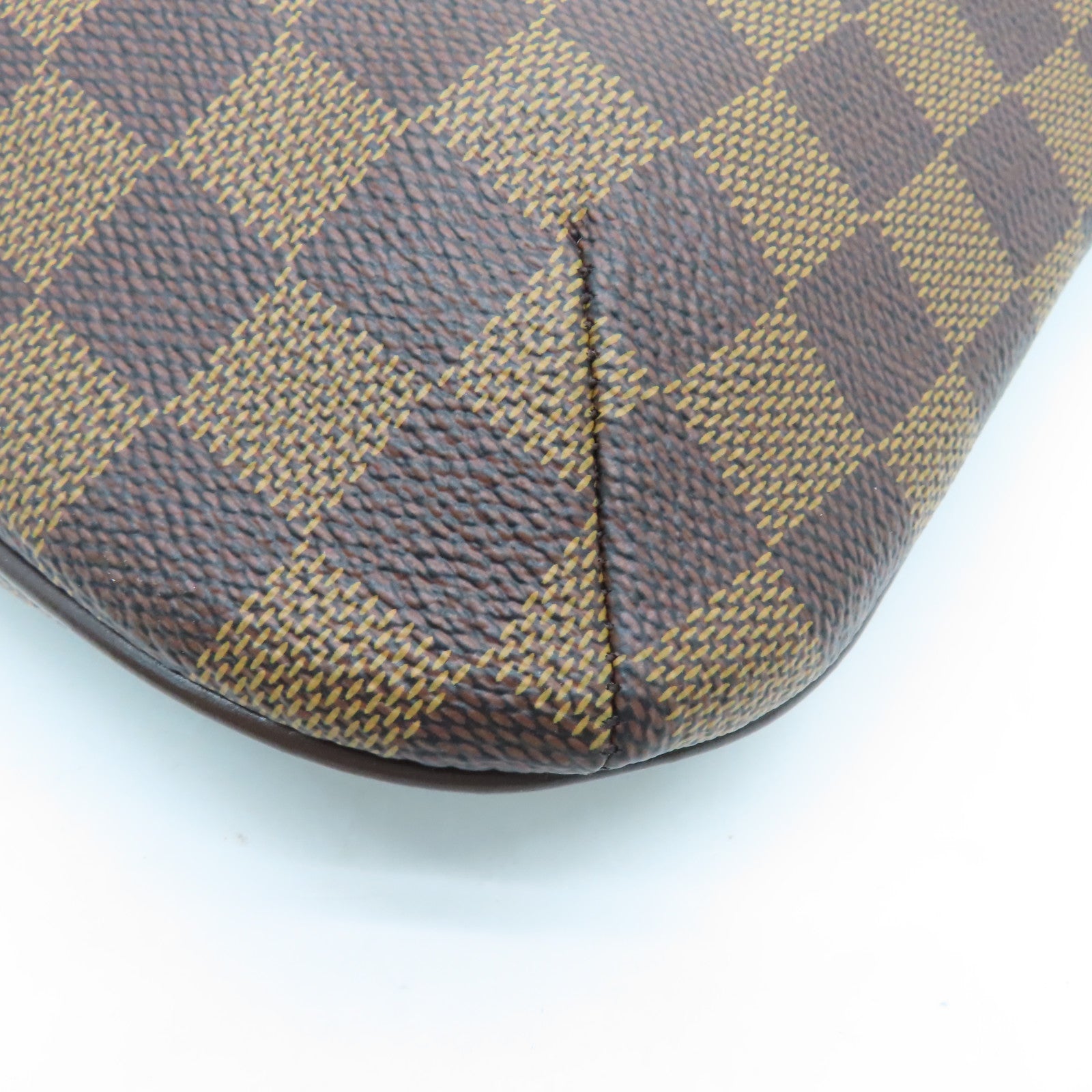 LOUIS VUITTON Damier Bloomsbury PM Gold Buckle Shoulder Bag Brown