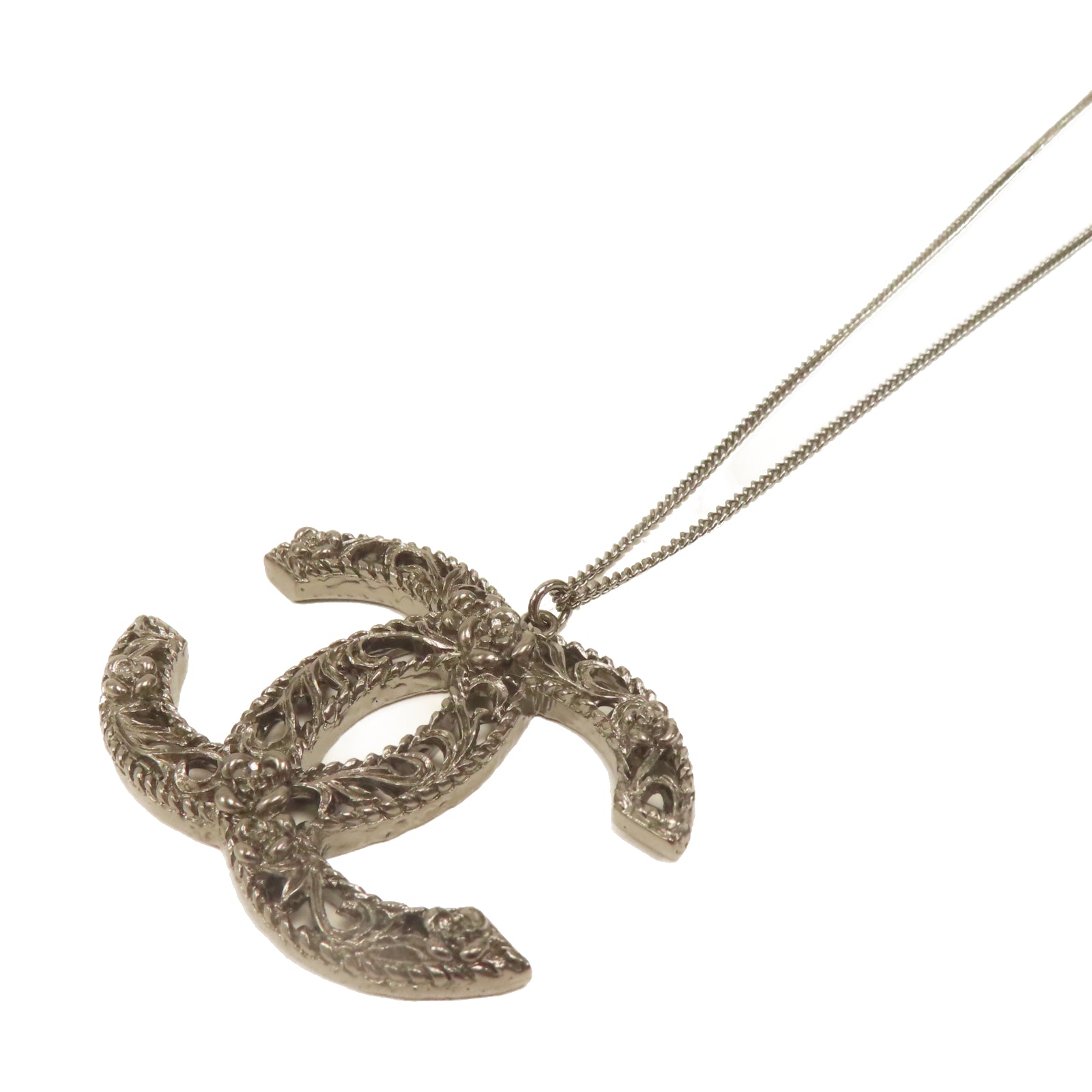 CHANEL 金屬Necklace項鍊銀色