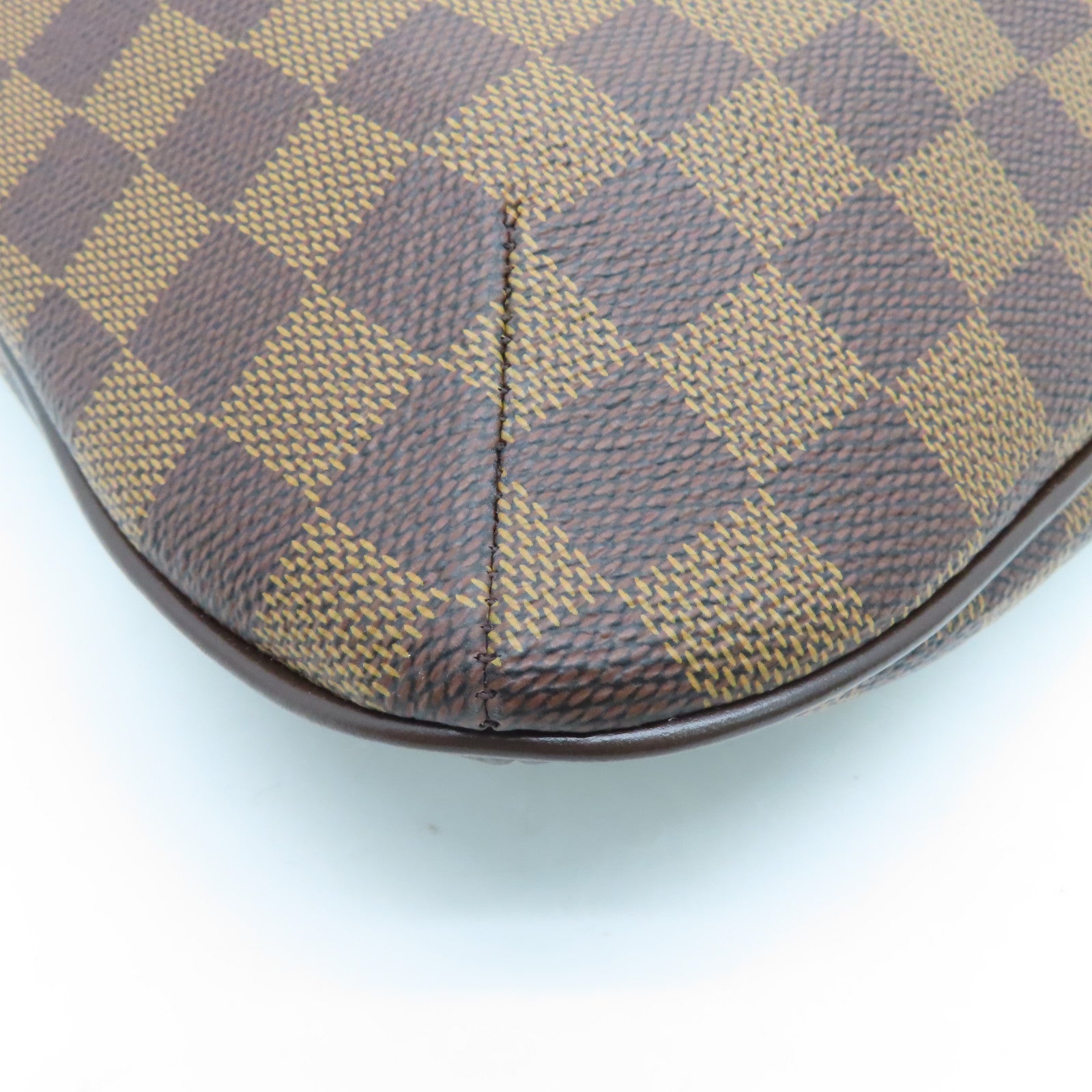LOUIS VUITTON Damier Bloomsbury PM Gold Buckle Shoulder Bag Brown
