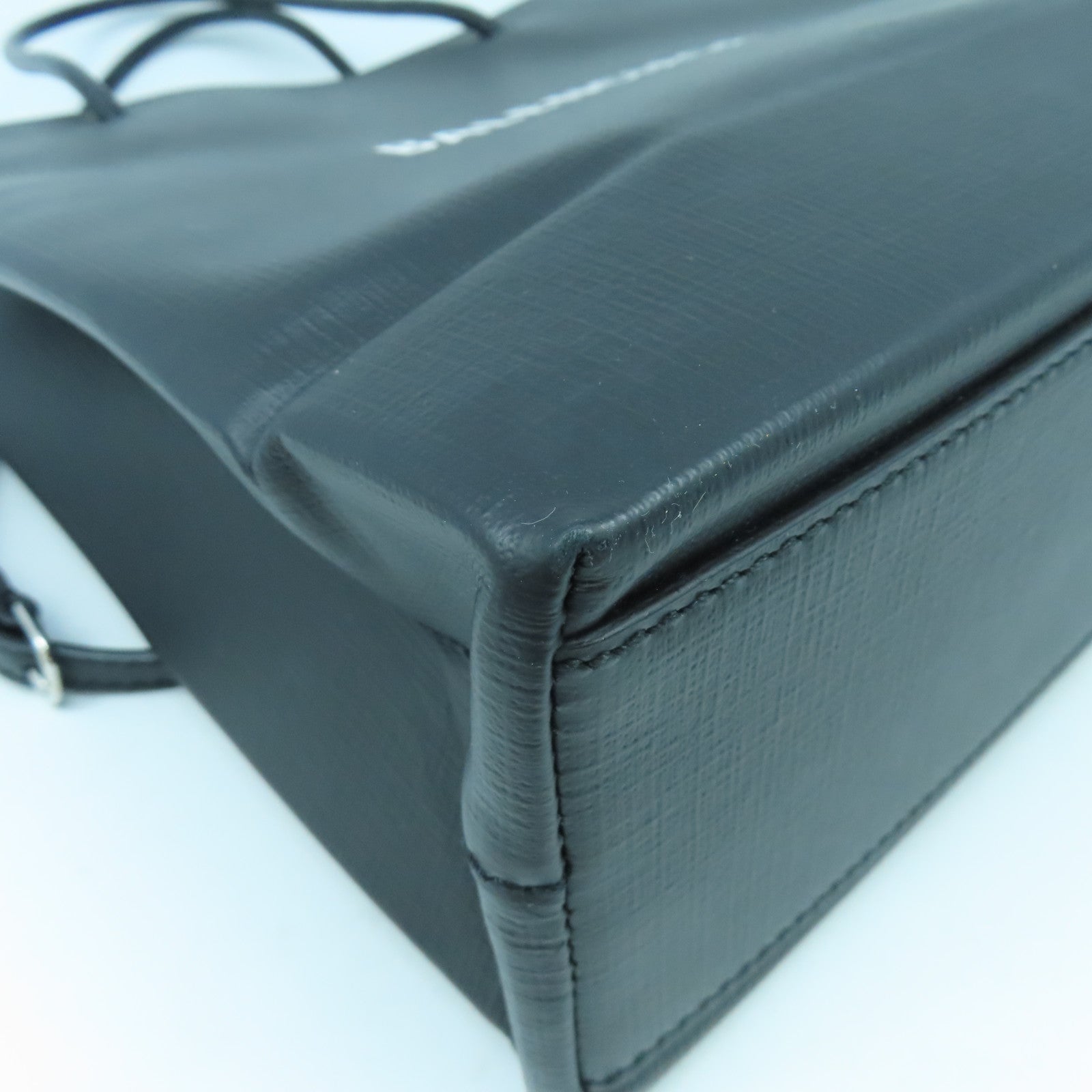 BALENCIAGA 牛皮皮革Shopping Bag銀扣手挽肩背兩用袋黑色