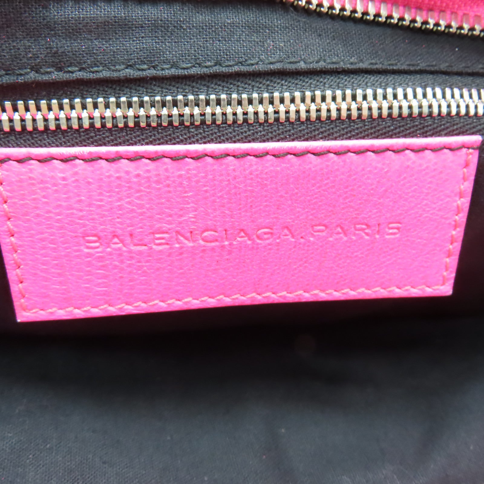 BALENCIAGA 牛皮皮革The City銀扣手挽肩背兩用袋粉紅色