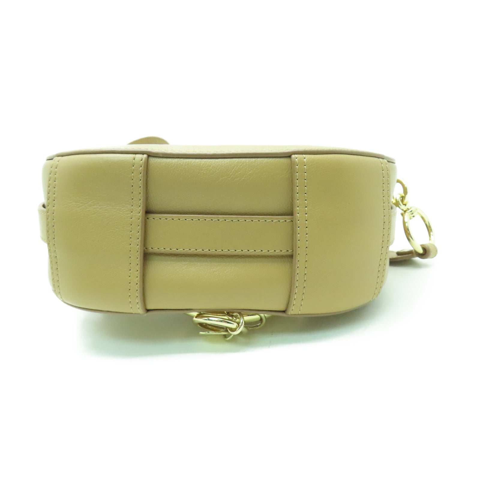 SEE BY CHLOE 牛皮皮革Shoulder Bag金扣肩背袋米色