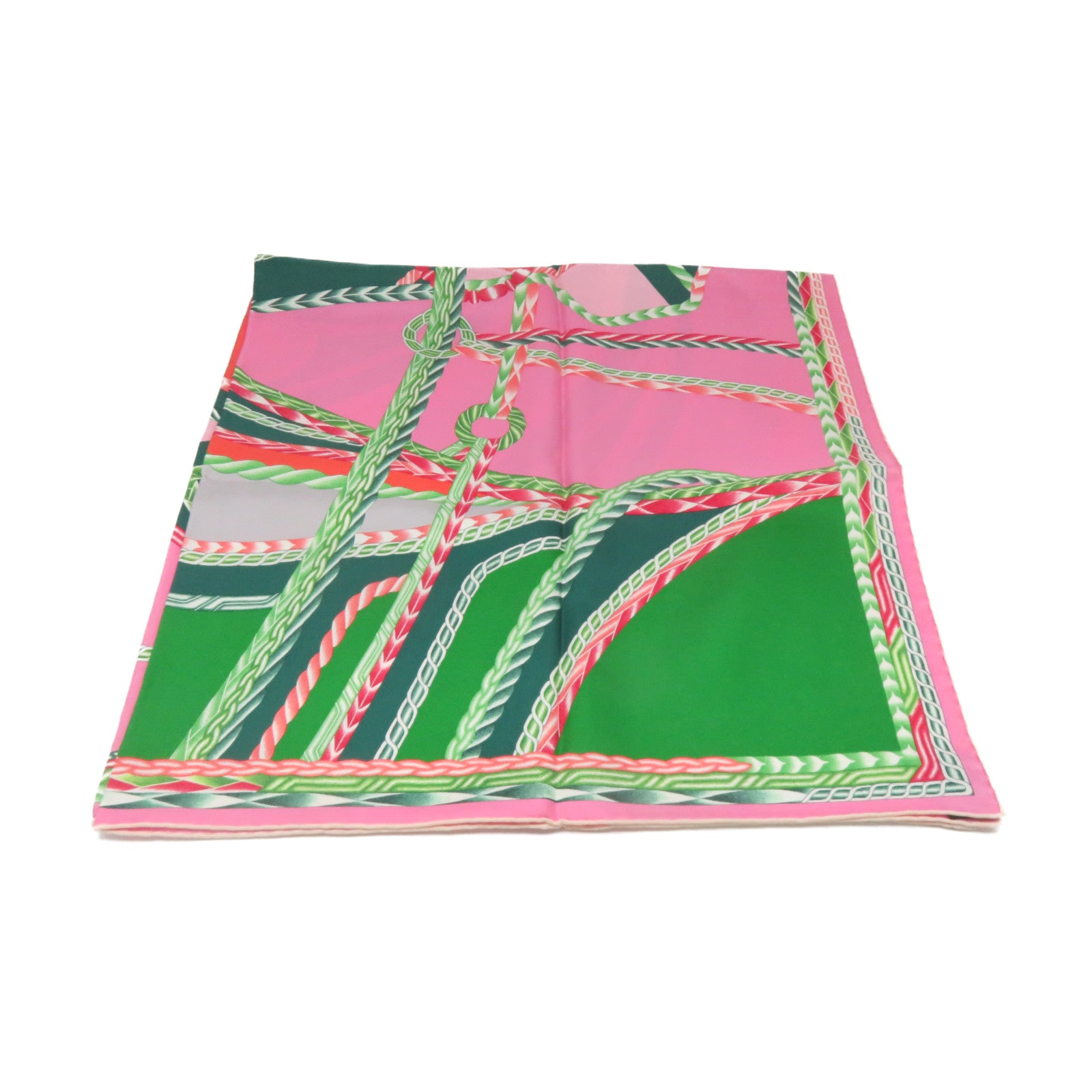 HERMES 【激減優惠】絲質Scarf 90x90絲巾粉紅色/綠色/彩色
