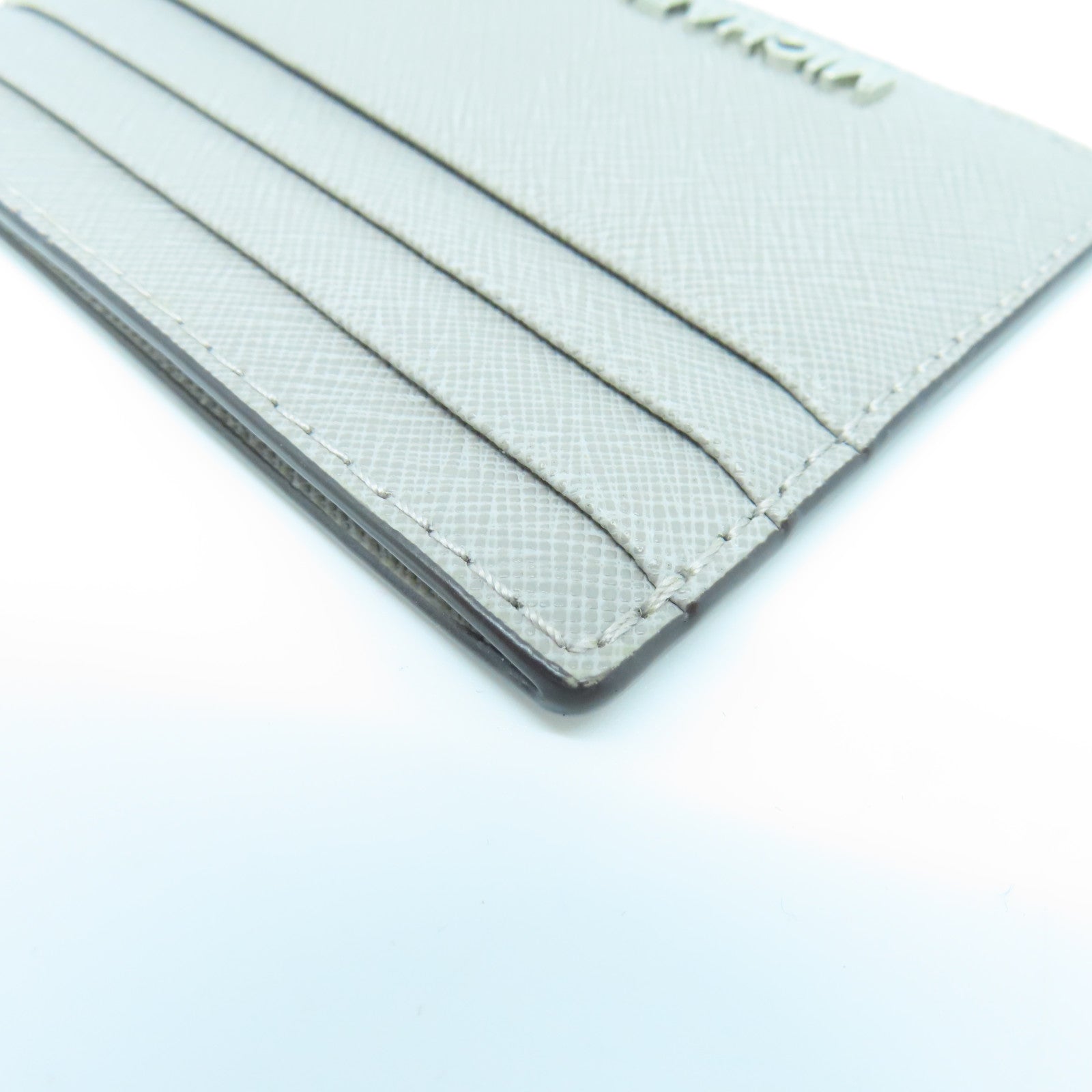 Michael Kors Calf Leather Card Case Silver Buckle Gray