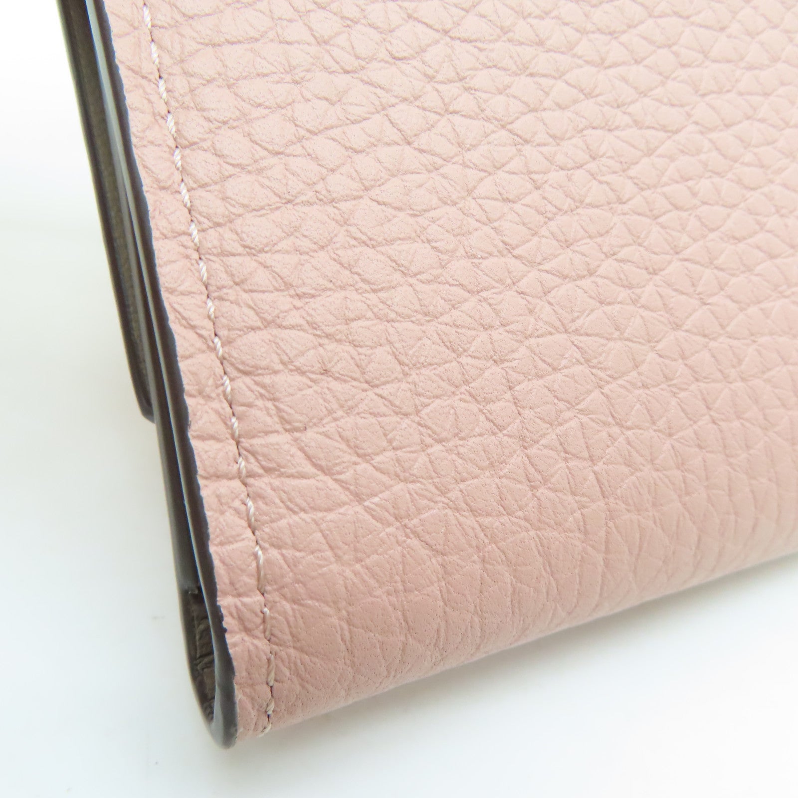 LOUIS VUITTON 【激減優惠】Taurillon皮革Capucines Compact Wallet錢包粉紅色/Magnolia