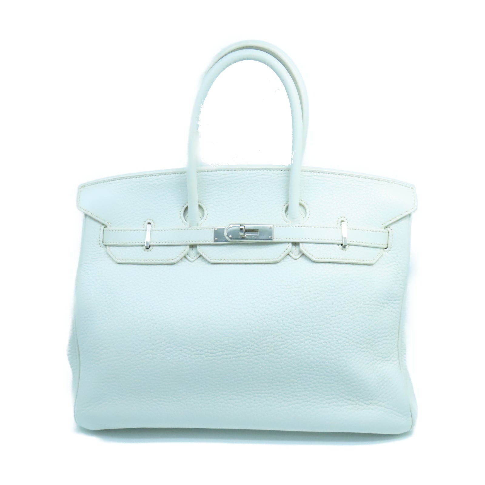 HERMES Togo皮革Birkin 35銀扣手挽袋白色