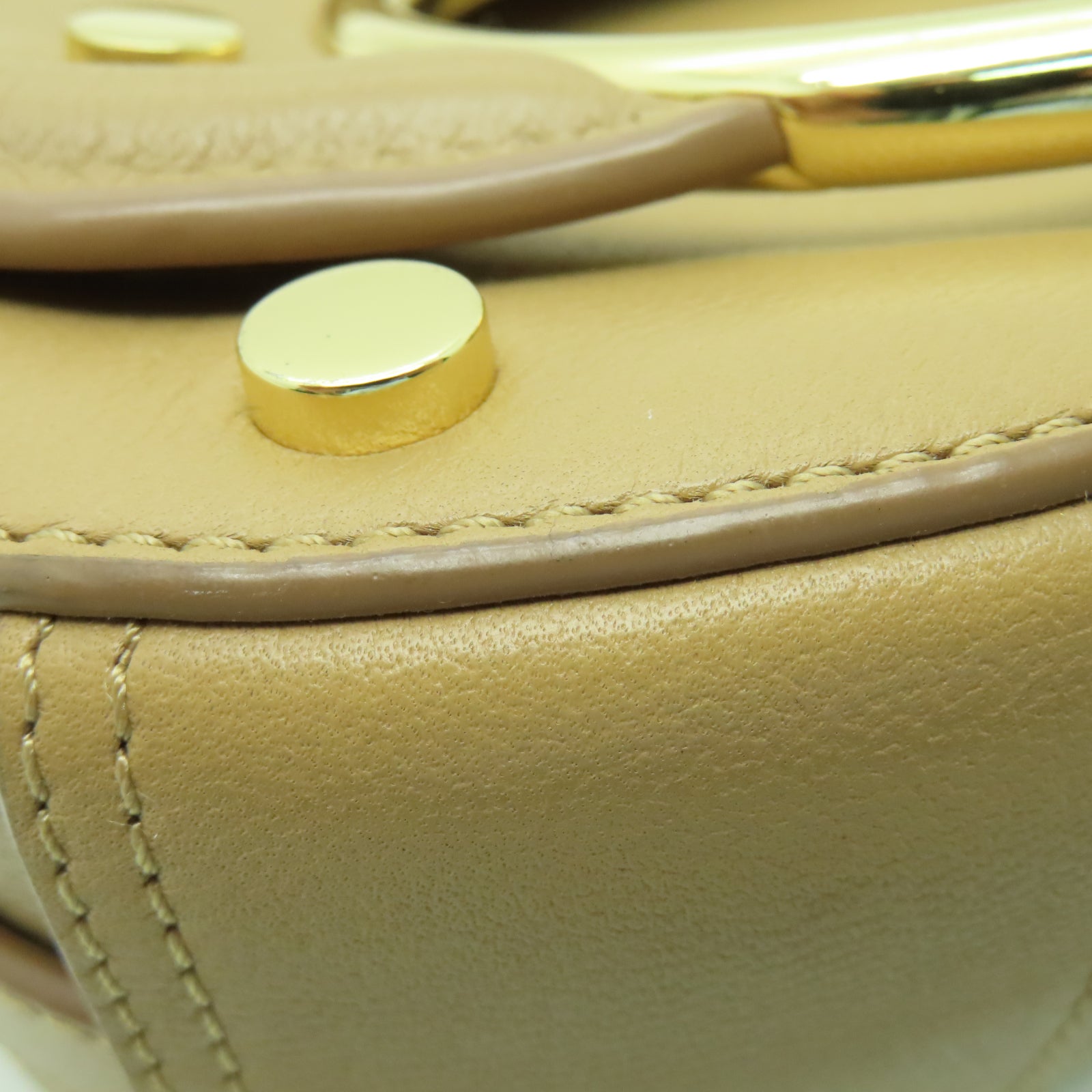 SEE BY CHLOE 牛皮皮革Shoulder Bag金扣肩背袋米色