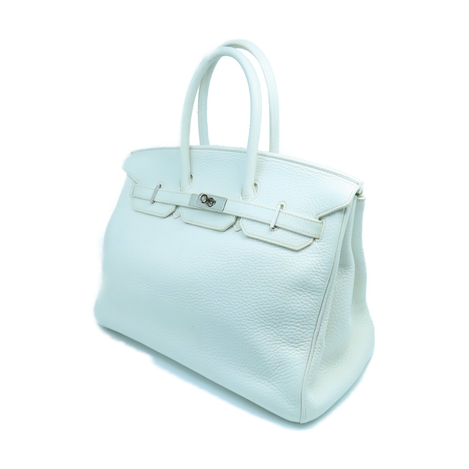 HERMES Togo皮革Birkin 35銀扣手挽袋白色