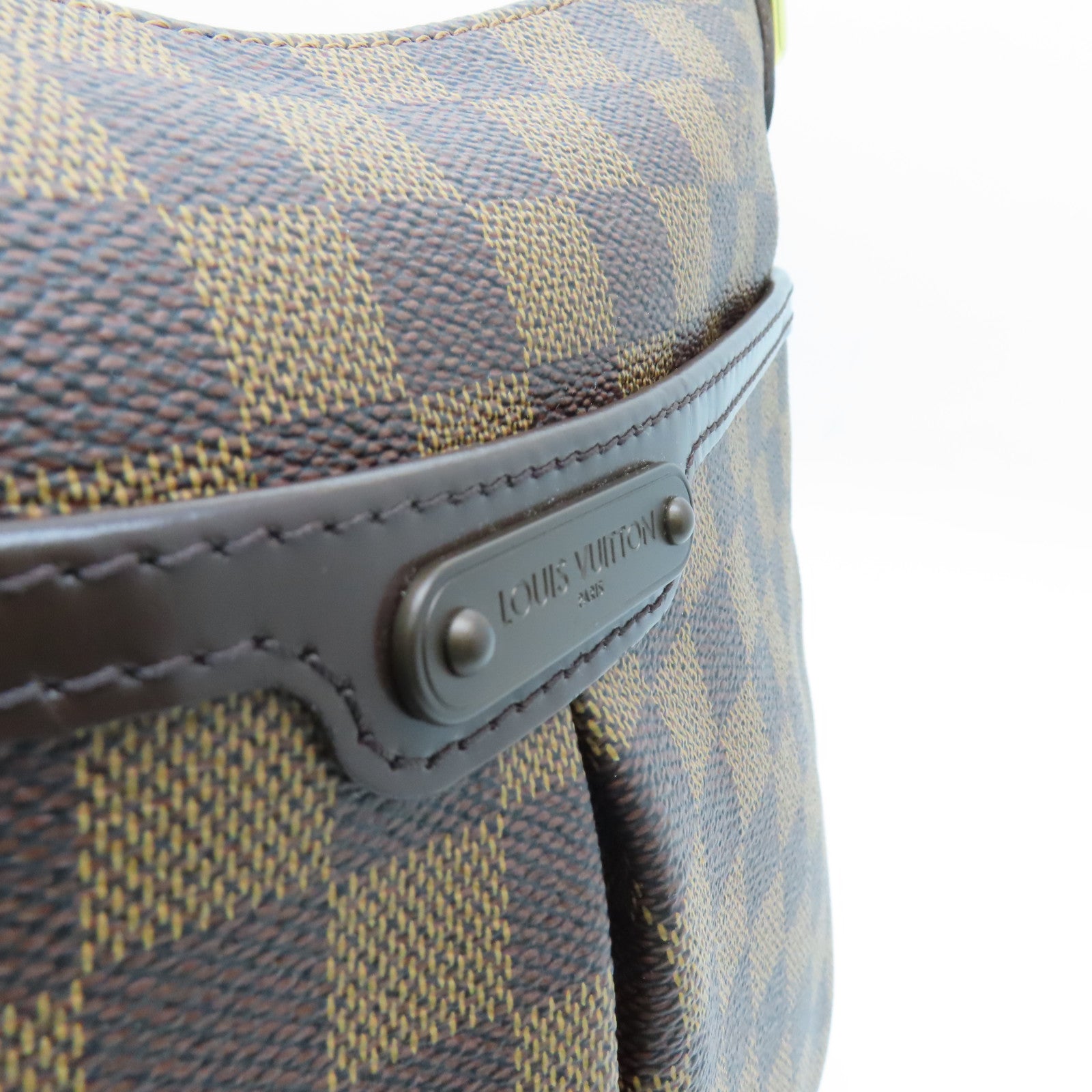 LOUIS VUITTON Damier Bloomsbury PM Gold Buckle Shoulder Bag Brown