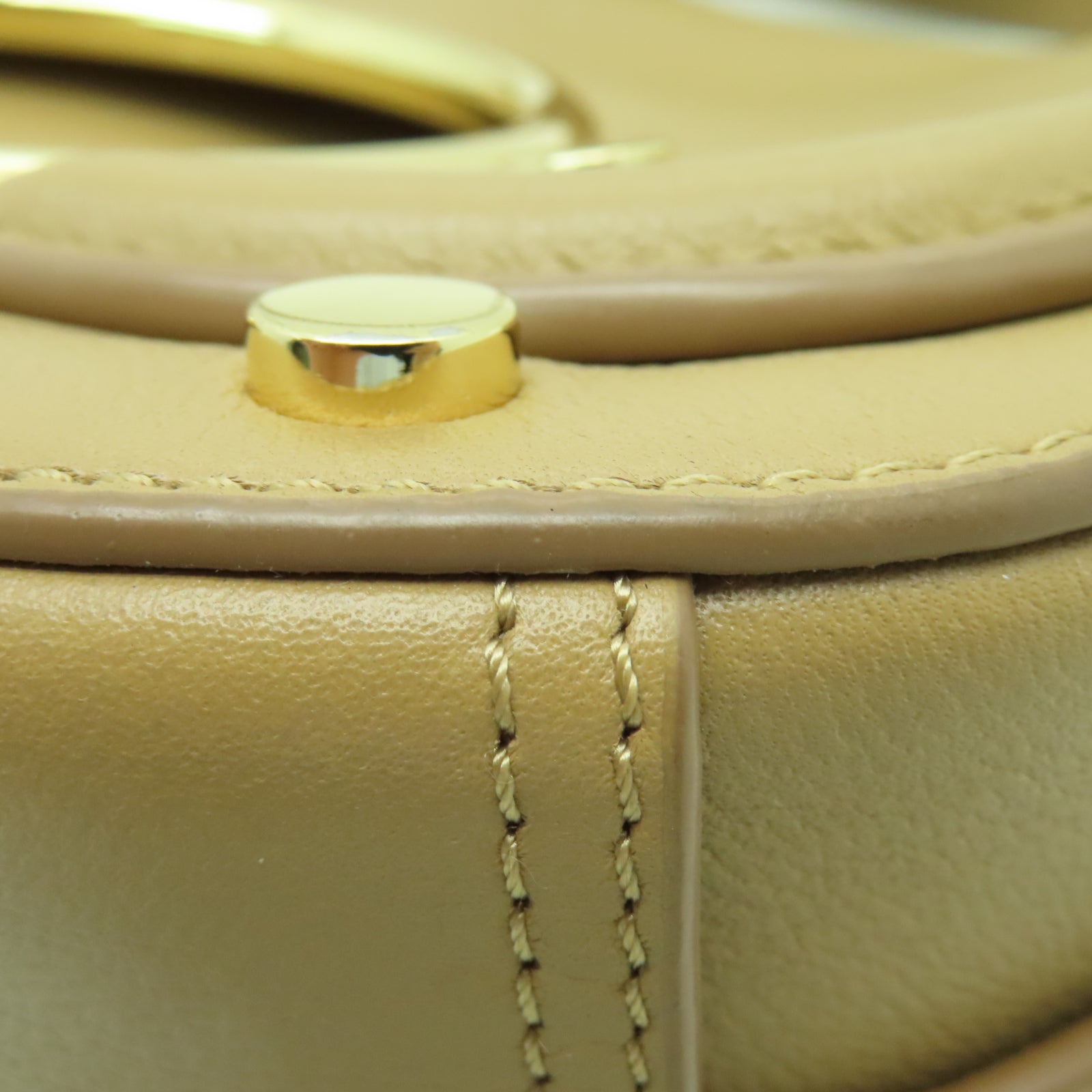 SEE BY CHLOE 牛皮皮革Shoulder Bag金扣肩背袋米色