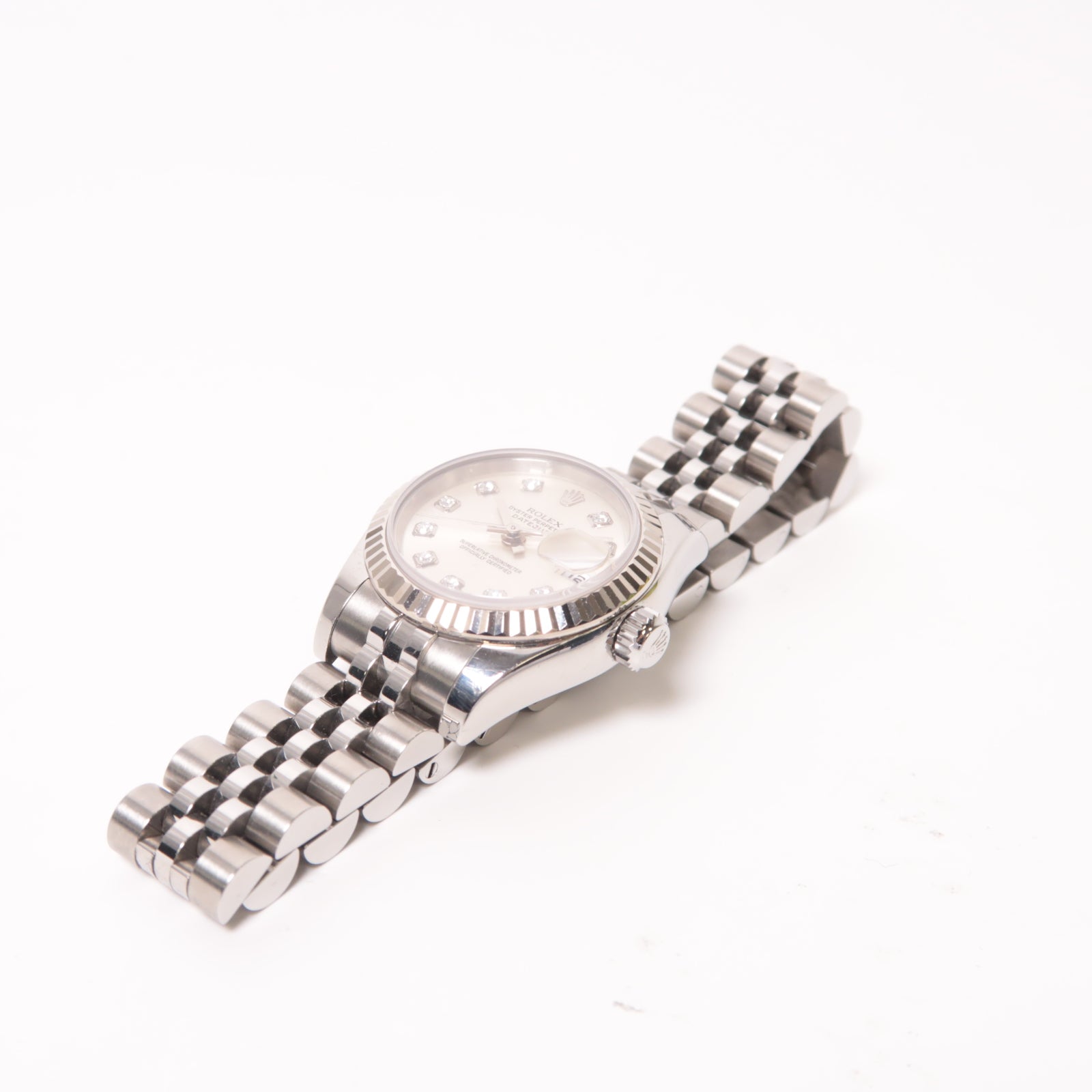 ROLEX Lady Datejust 18K白金/不鏽鋼手錶自動機芯銀色