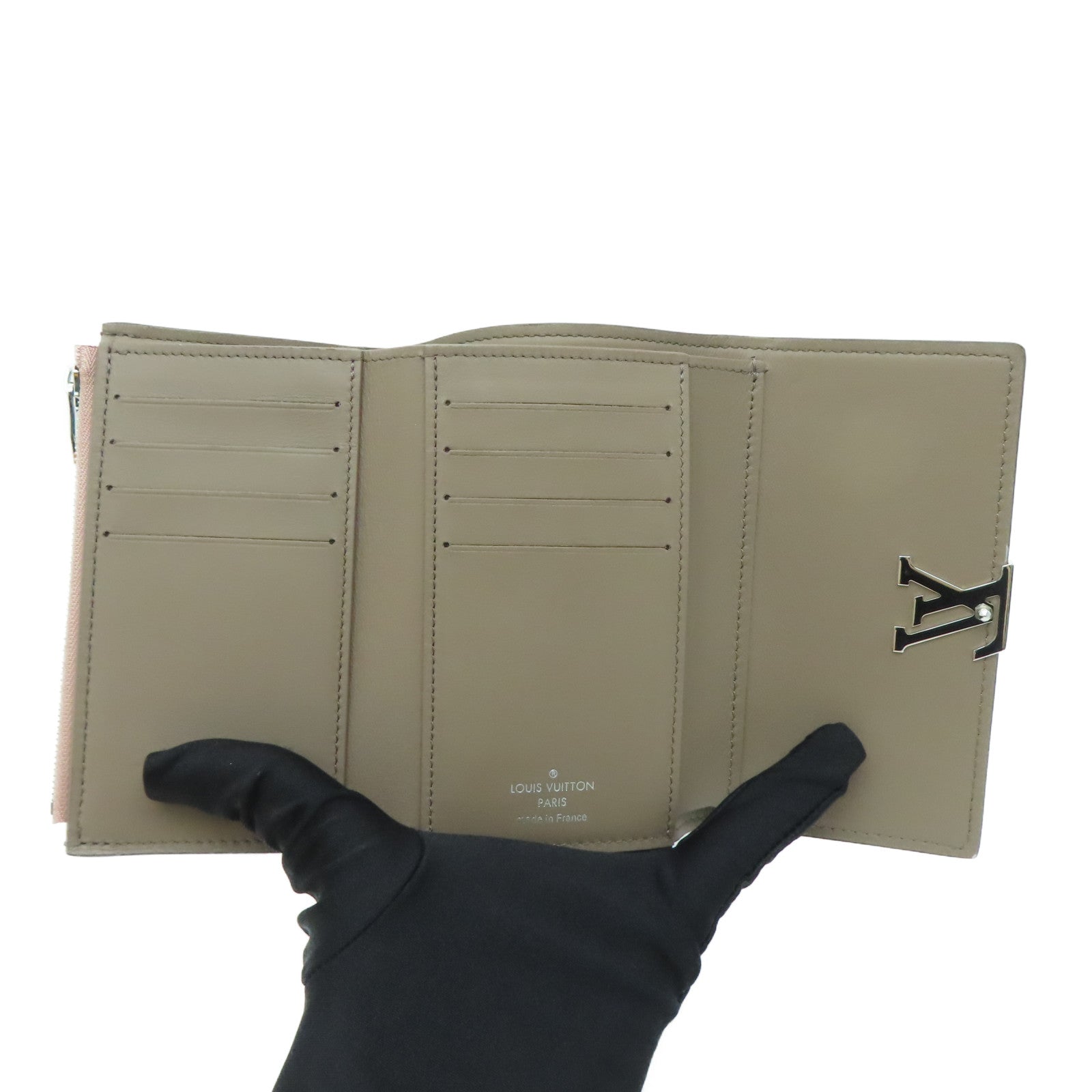 LOUIS VUITTON 【激減優惠】Taurillon皮革Capucines Compact Wallet錢包粉紅色/Magnolia