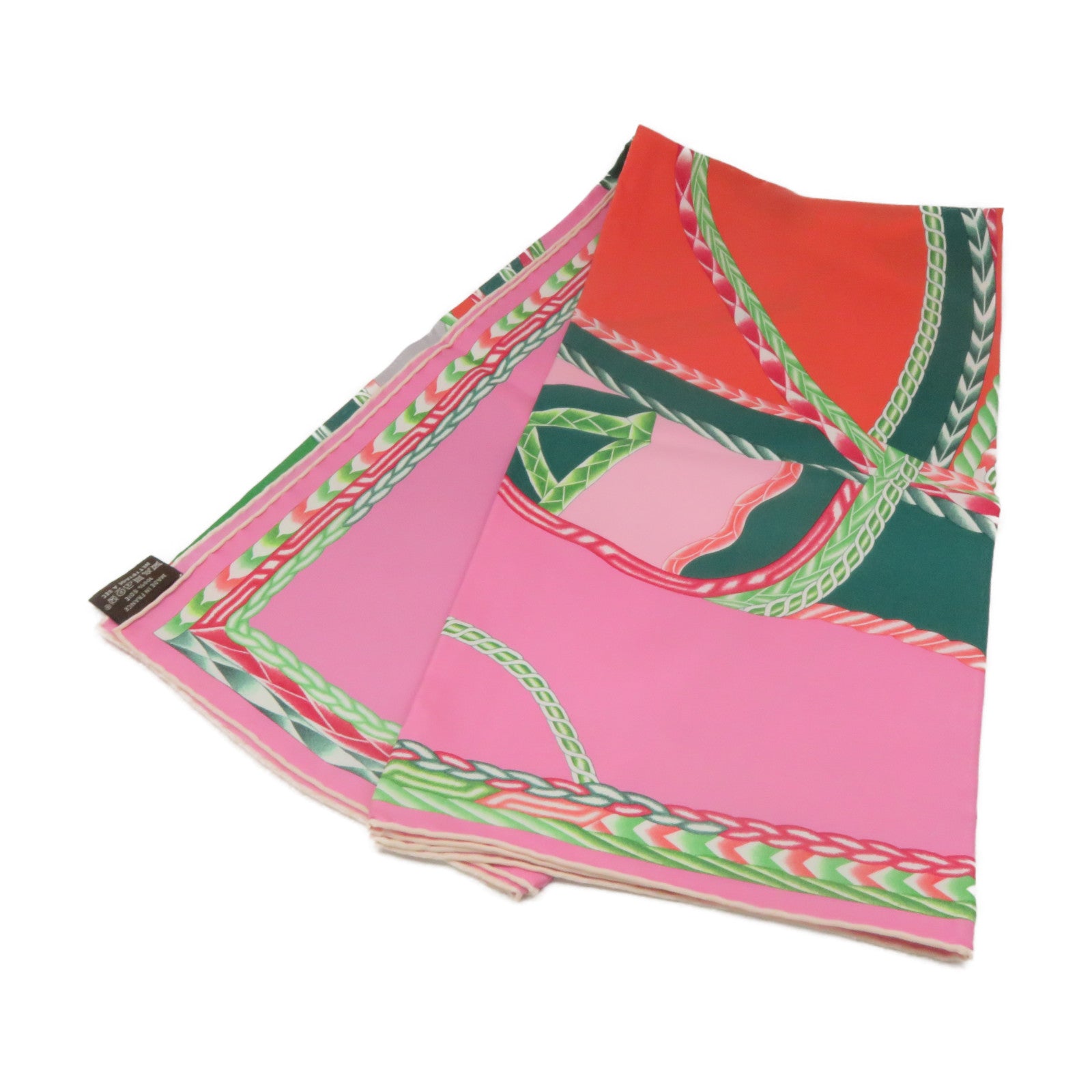 HERMES 【激減優惠】絲質Scarf 90x90絲巾粉紅色/綠色/彩色