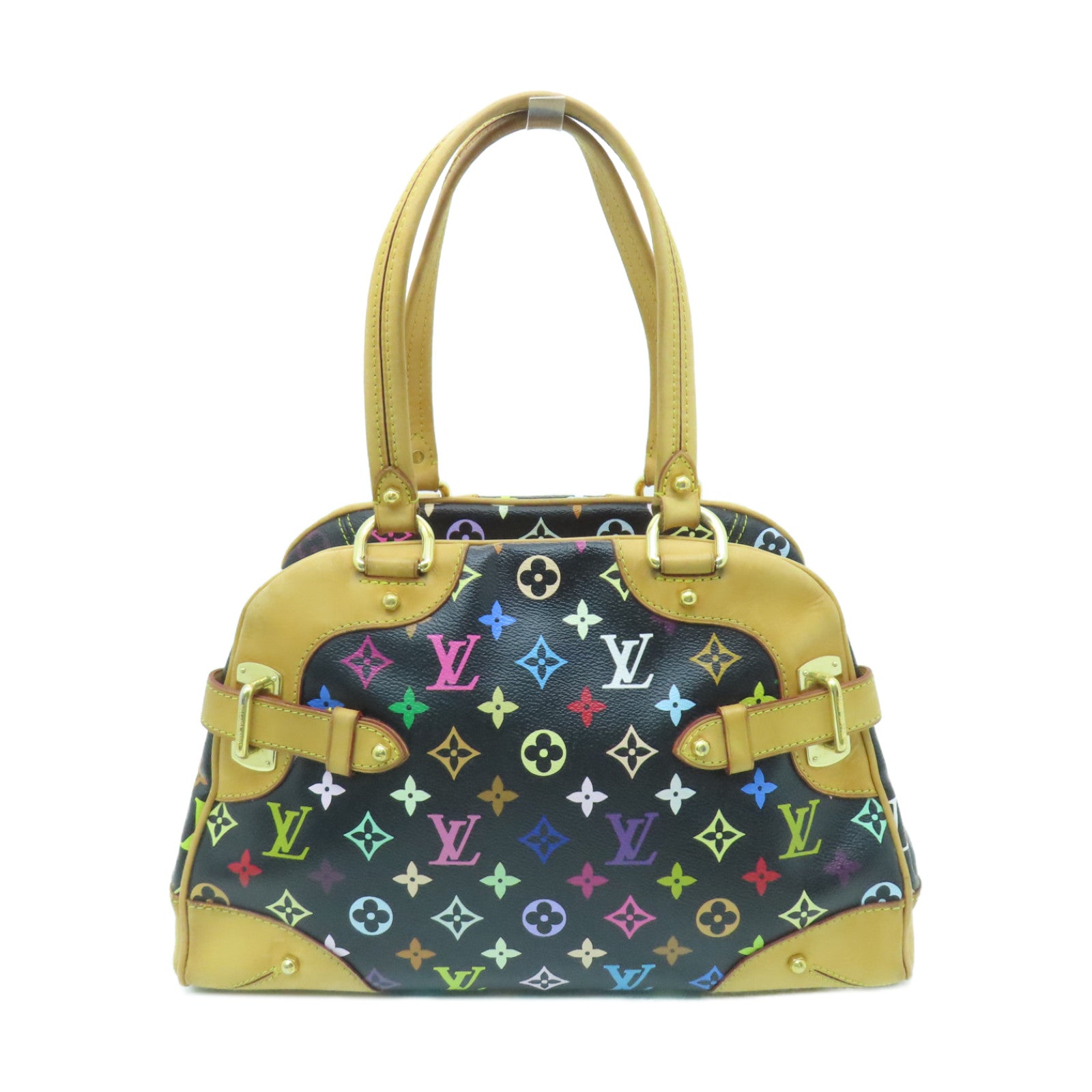 LOUIS VUITTON Monogram Multicolore Claudia金扣手挽袋黑色/彩色