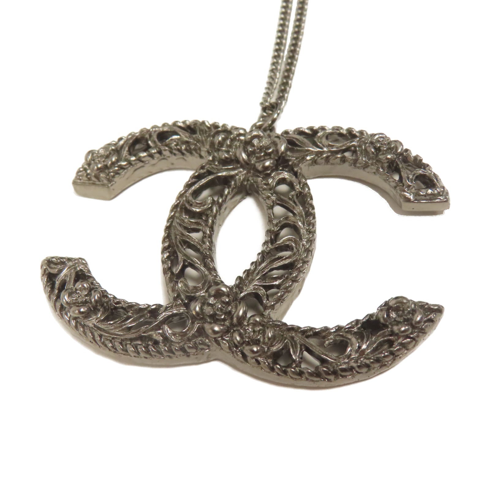 CHANEL 金屬Necklace項鍊銀色