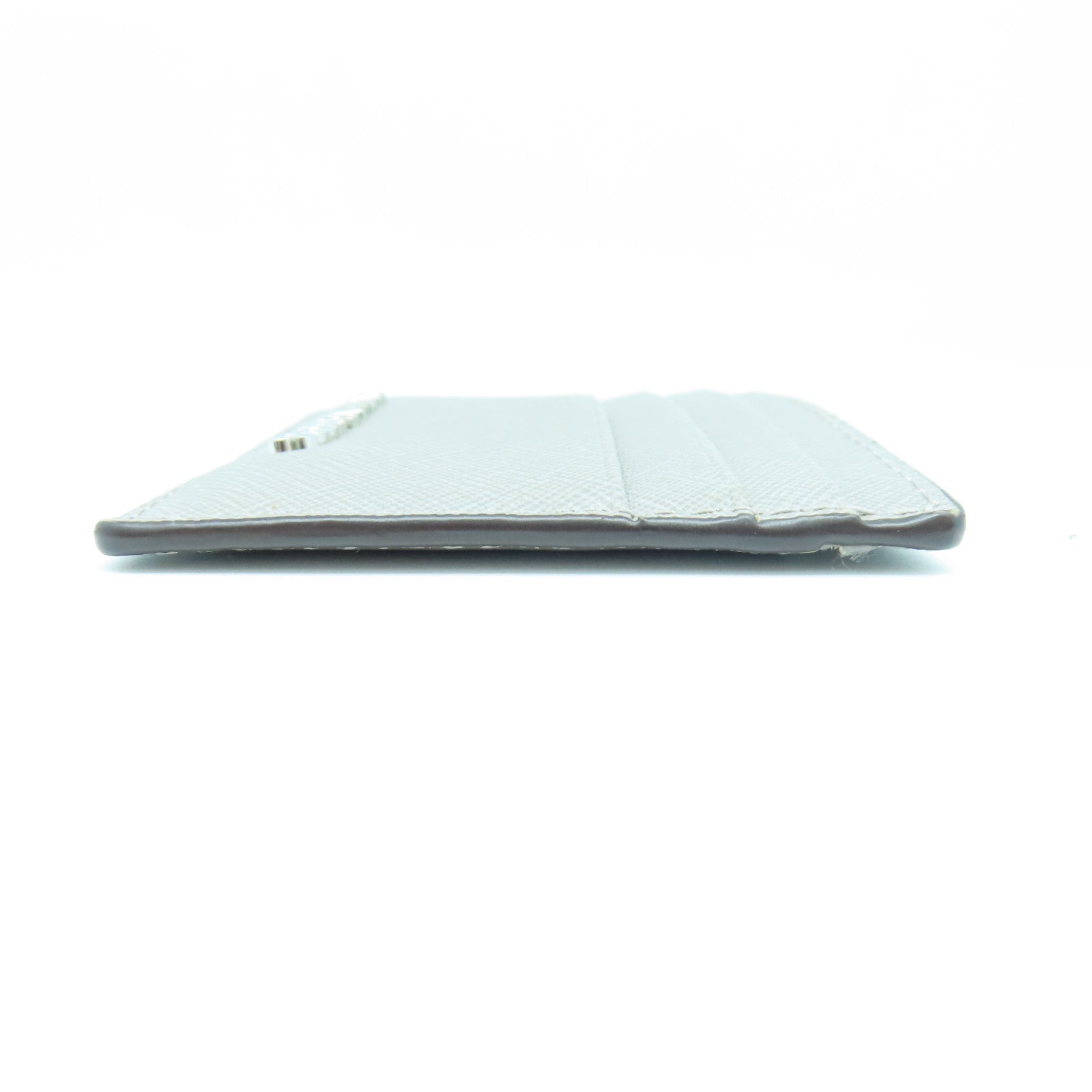 Michael Kors Calf Leather Card Case Silver Buckle Gray