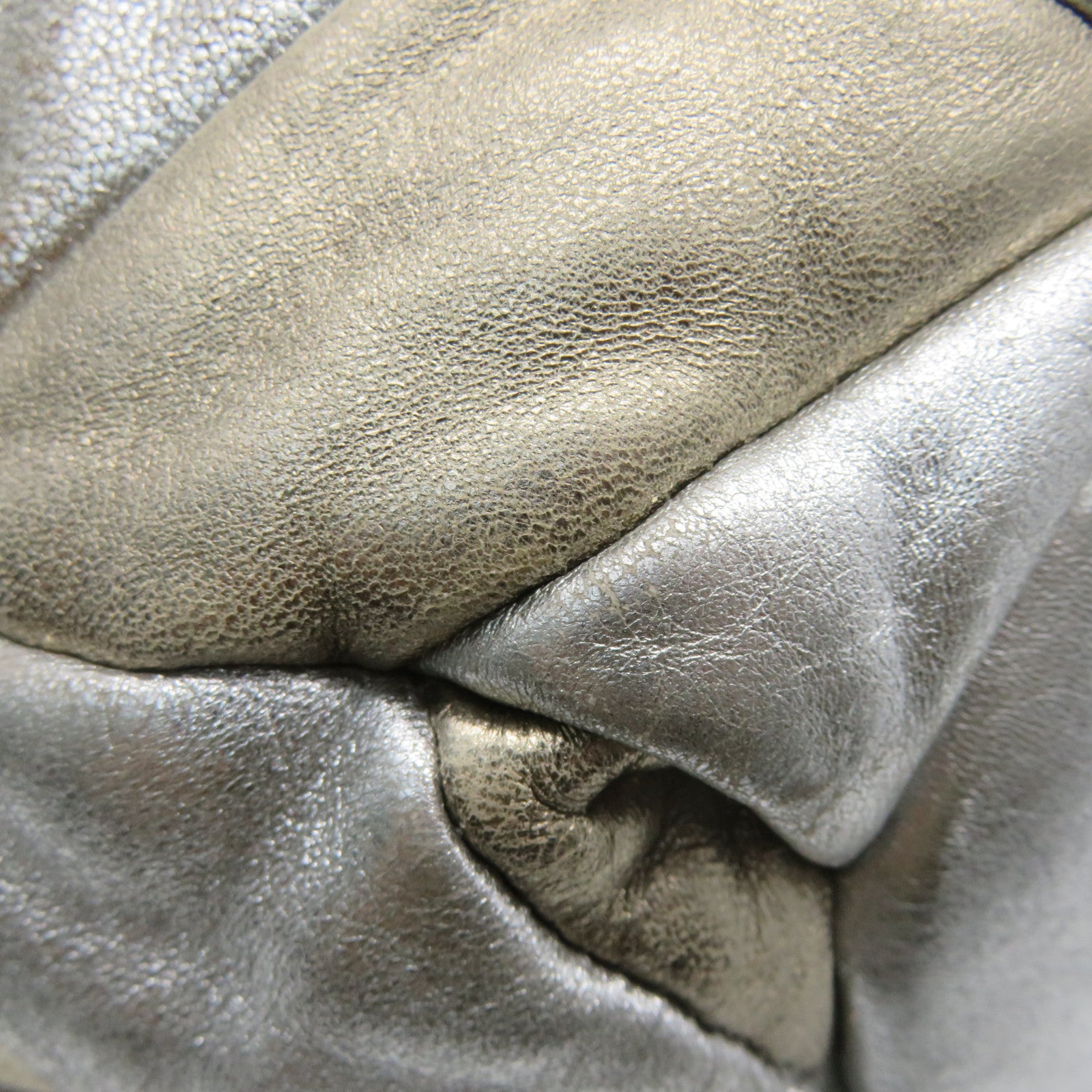 Miu Miu Cowhide Leather 2Way Shoulder Bag Handle Shoulder Bag Silver/Gold
