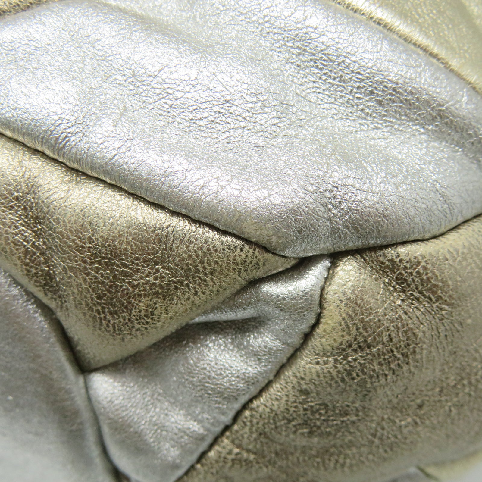 Miu Miu Cowhide Leather 2Way Shoulder Bag Handle Shoulder Bag Silver/Gold
