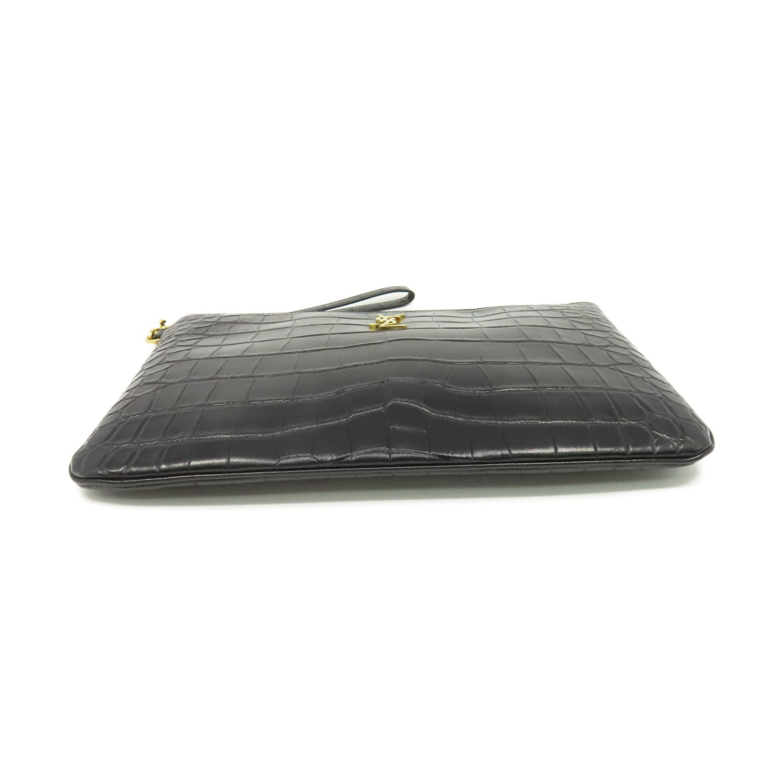 SAINT LAURENT 牛皮皮革Clutch手拿包黑色