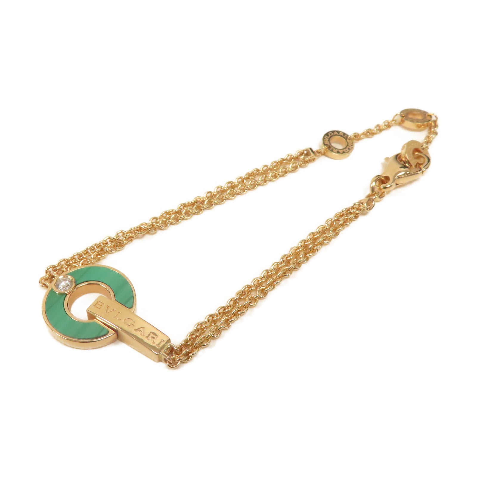 BVLGARI 18K玫瑰金Bracelet項鍊玫瑰金色/綠色