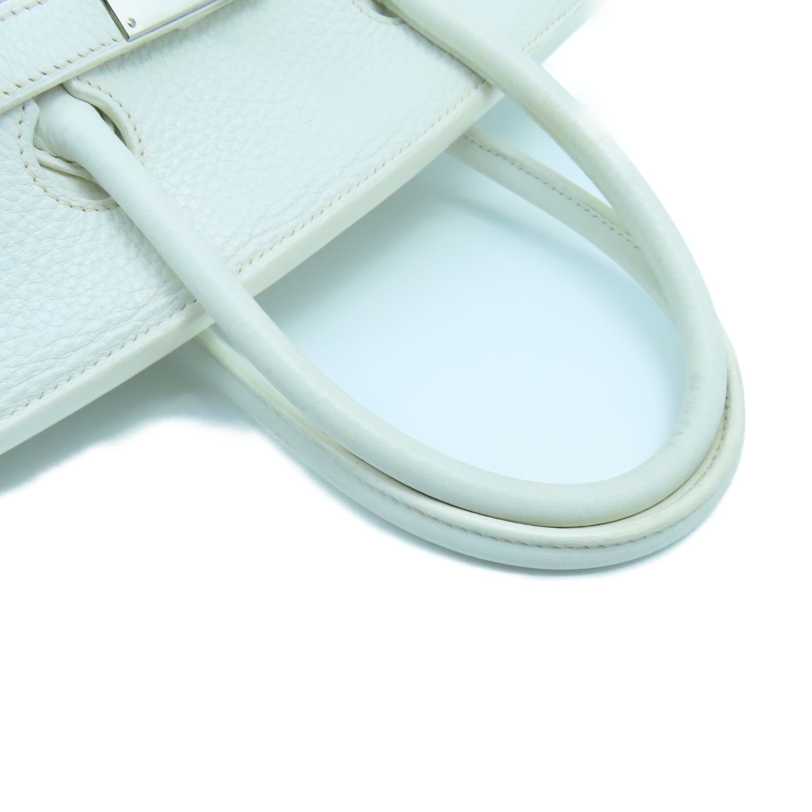 HERMES Togo皮革Birkin 35銀扣手挽袋白色