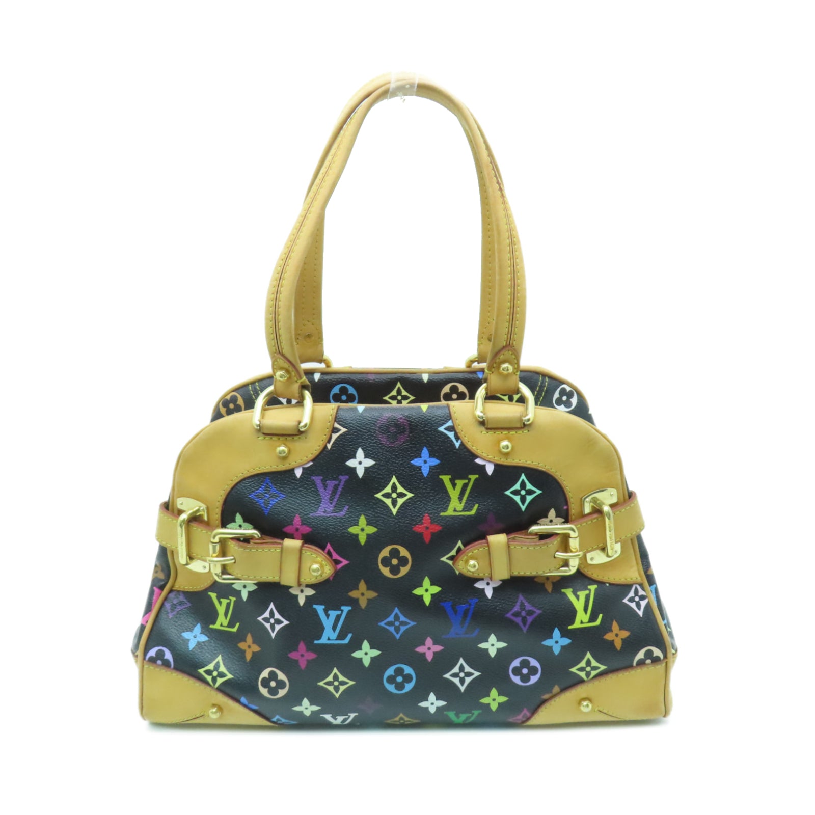 LOUIS VUITTON Monogram Multicolore Claudia金扣手挽袋黑色/彩色