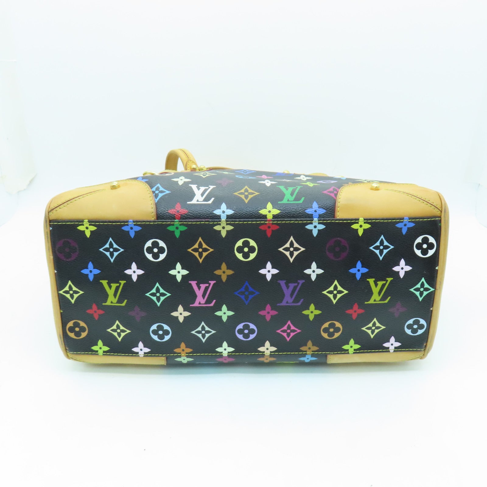 LOUIS VUITTON Monogram Multicolore Claudia金扣手挽袋黑色/彩色