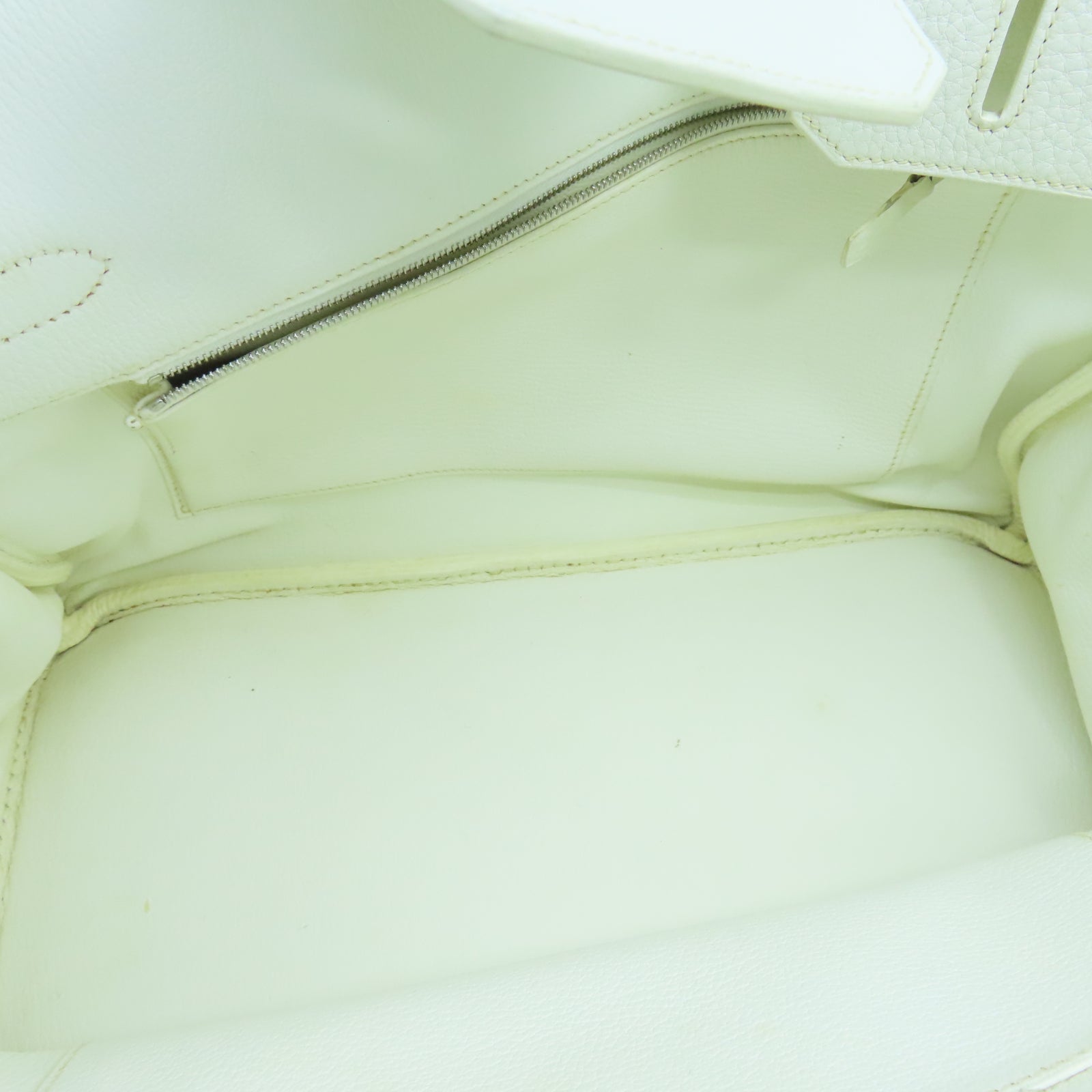 HERMES Togo皮革Birkin 35銀扣手挽袋白色