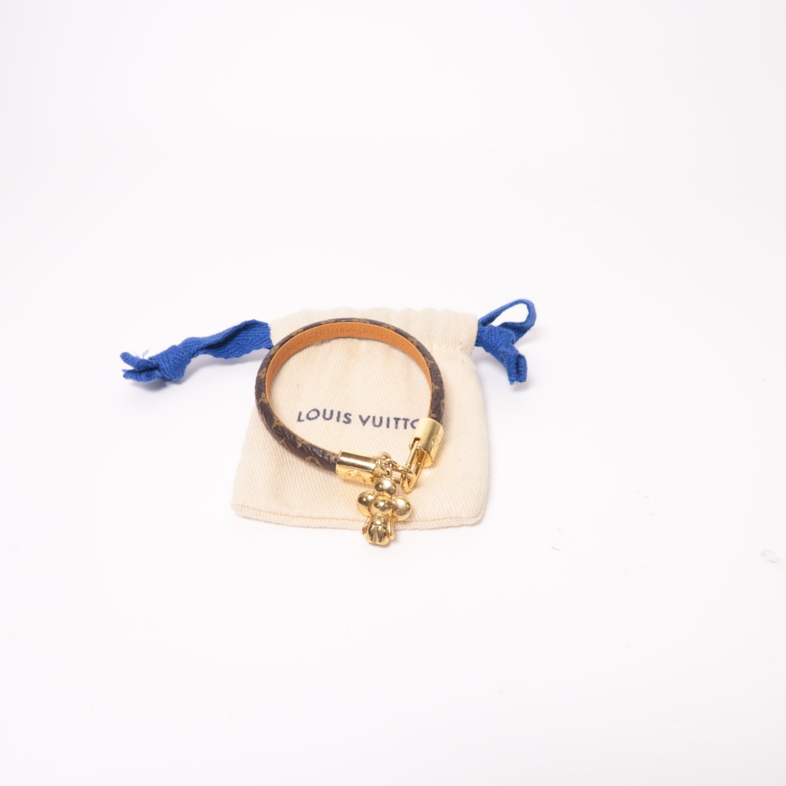 LOUIS VUITTON Monogram Brasserie Vivienne Bracelet金扣手鐲啡色