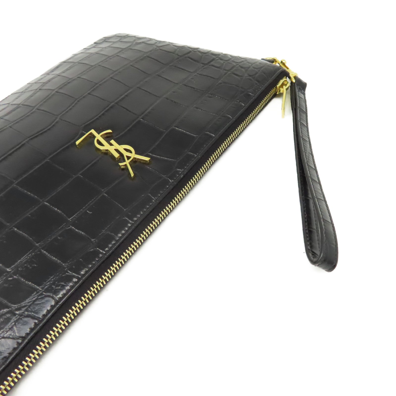 SAINT LAURENT 牛皮皮革Clutch手拿包黑色
