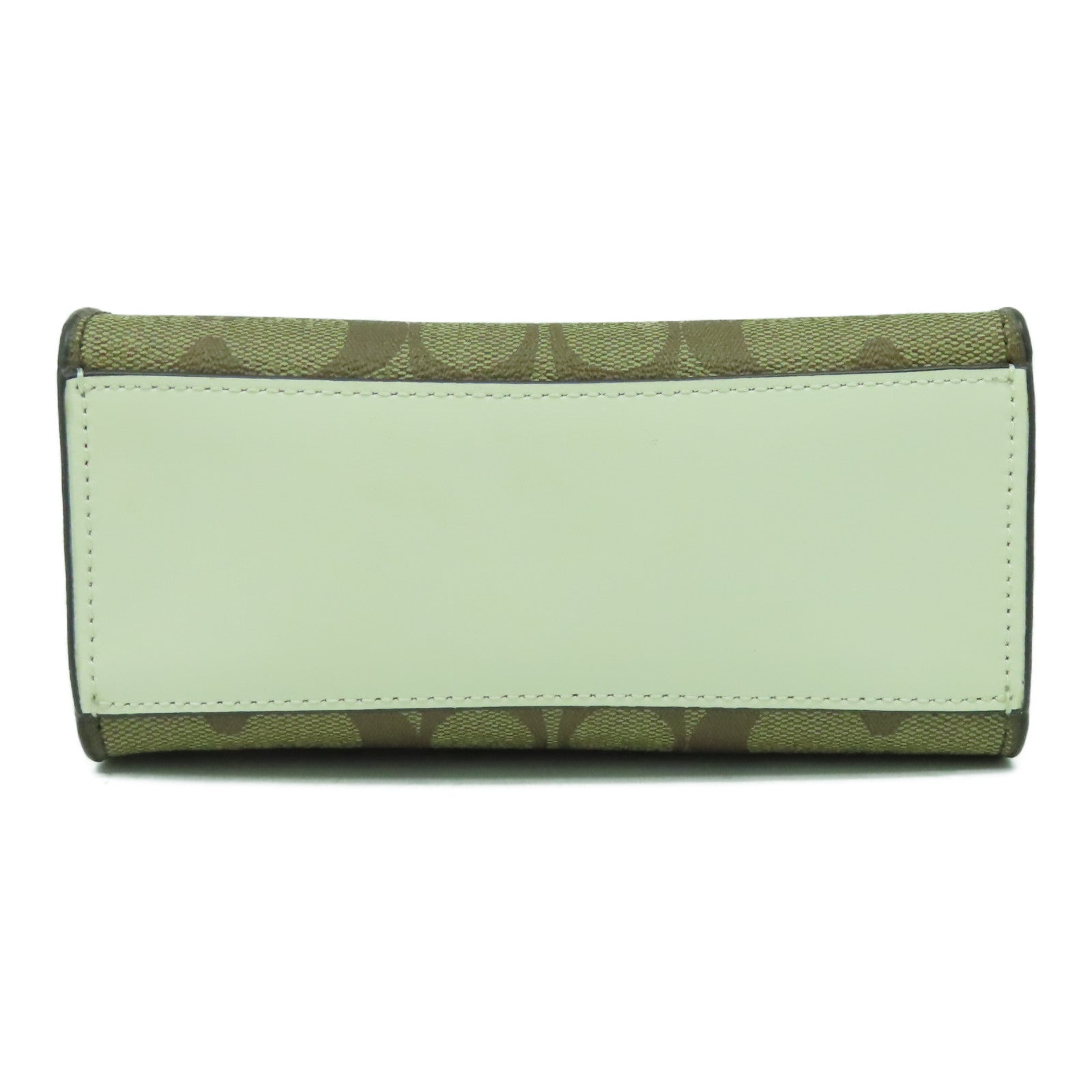 COACH 塗層帆布2 Way Shoulder Bag金扣手挽肩背兩用袋白色/棕色
