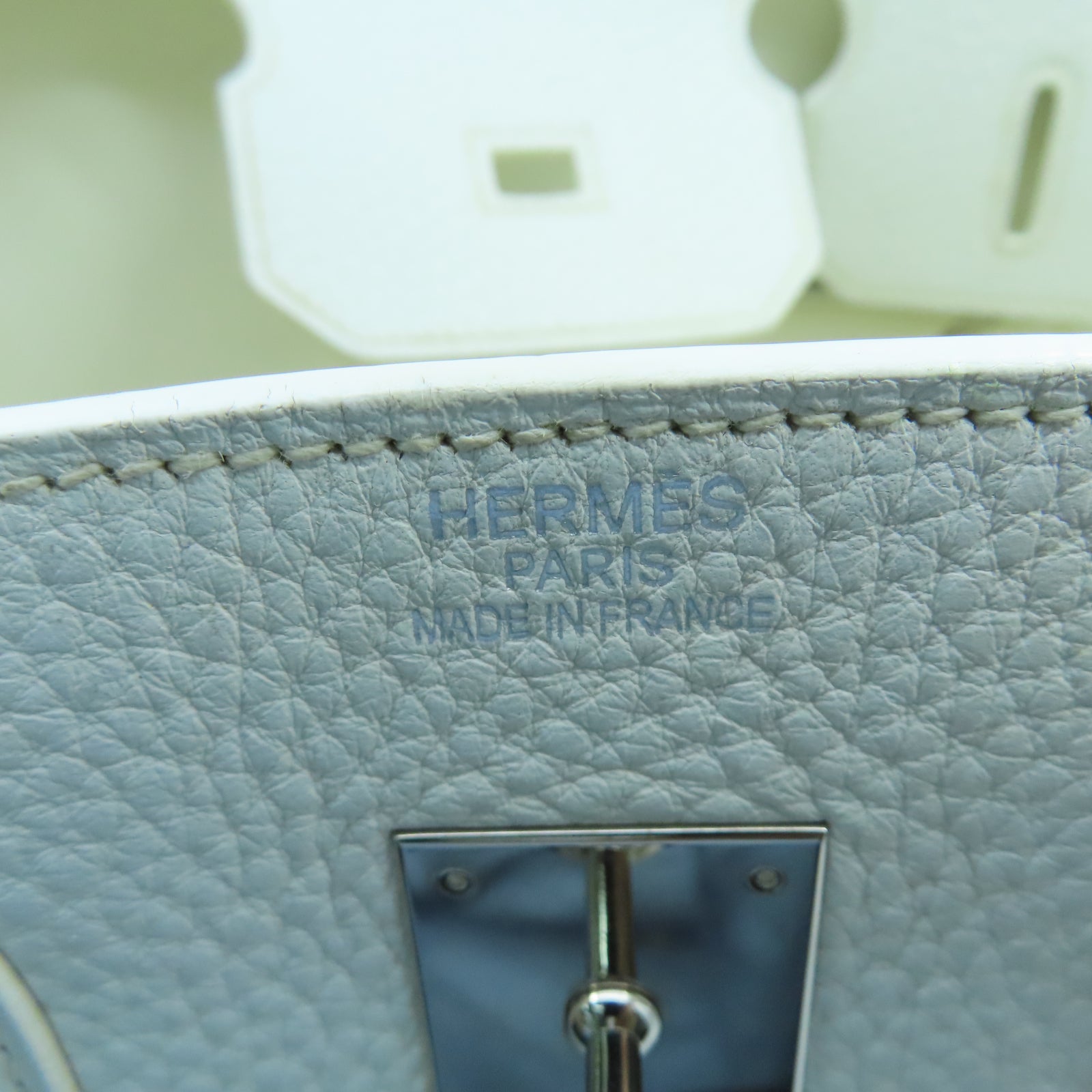 HERMES Togo皮革Birkin 35銀扣手挽袋白色