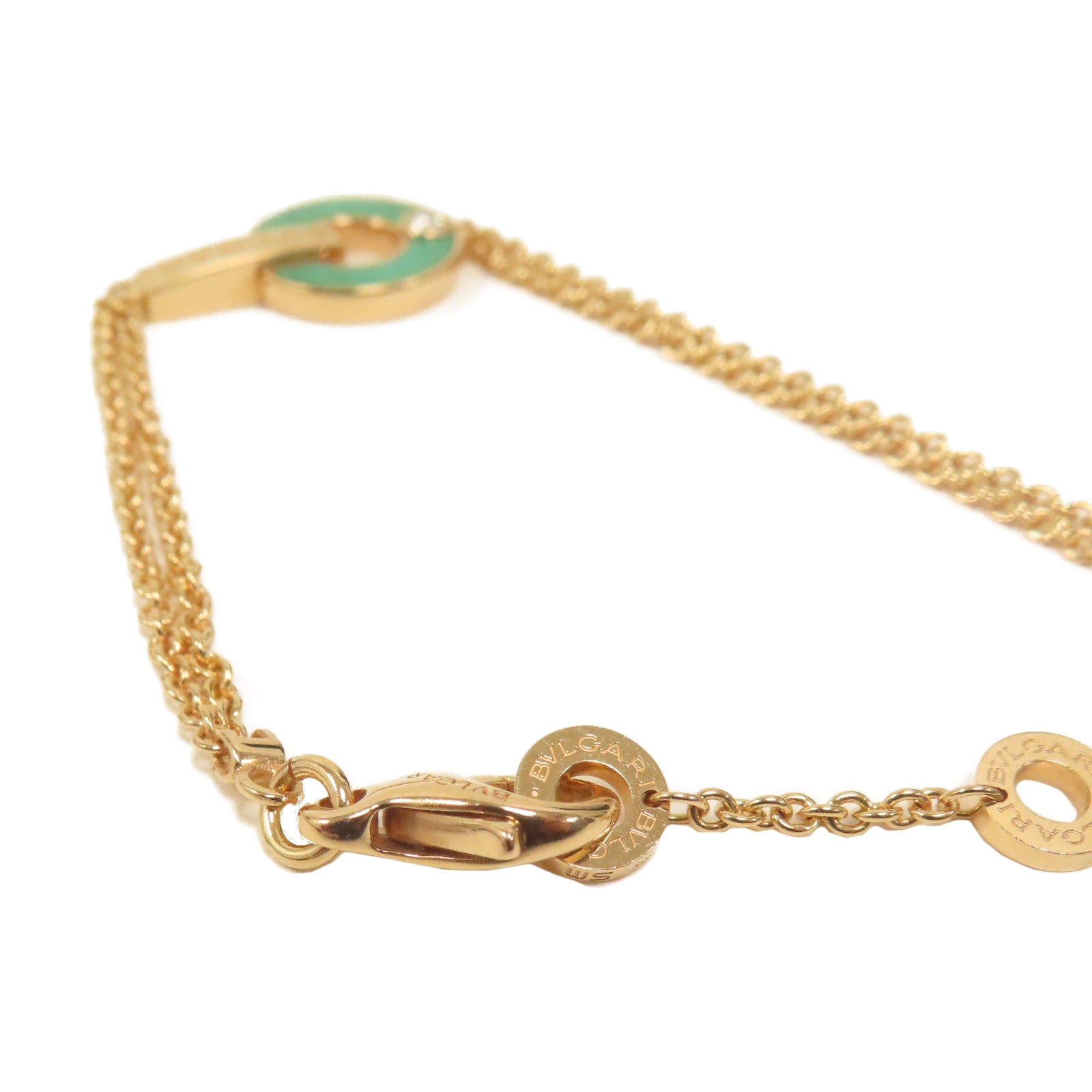 BVLGARI 18K玫瑰金Bracelet項鍊玫瑰金色/綠色