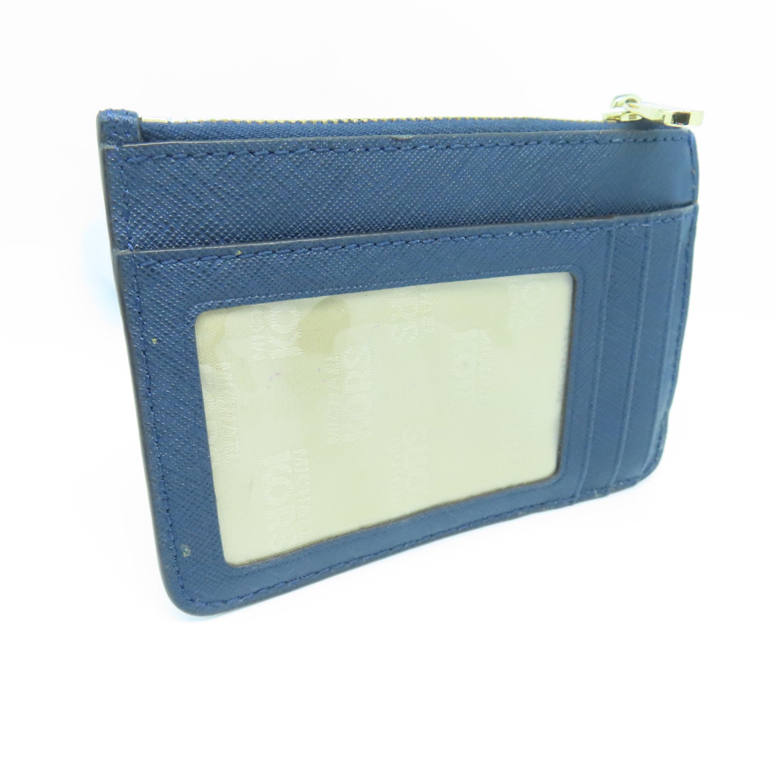 Michael Kors Leather Card Case Gold Buckle Blue