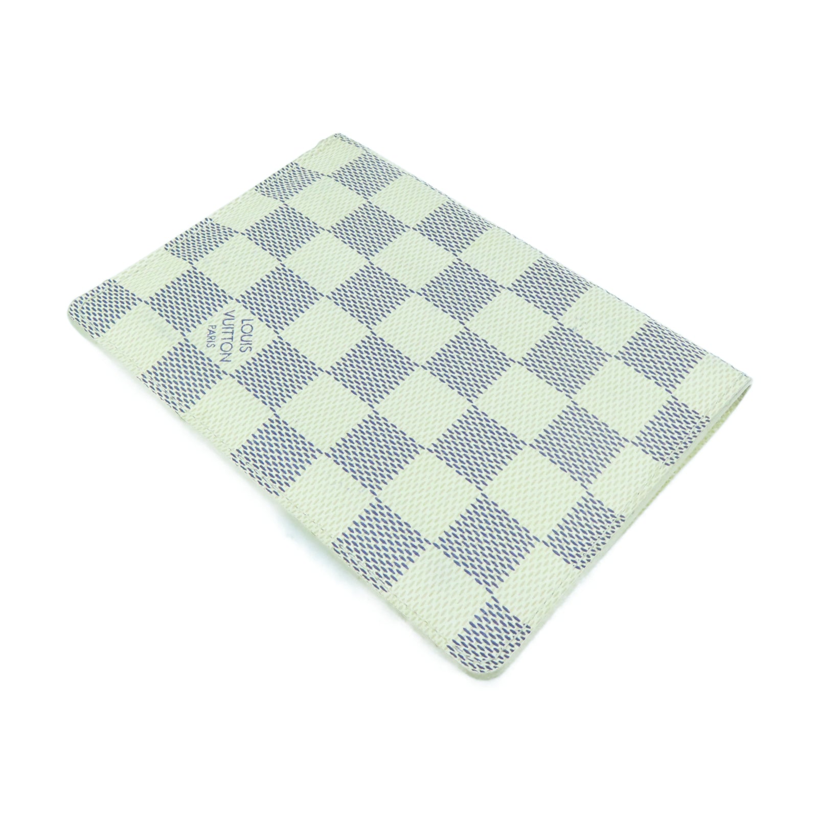 LOUIS VUITTON Damier AzurPassport Cover護照套白色