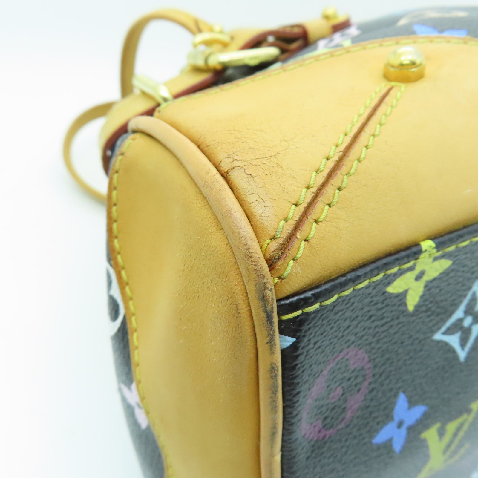 LOUIS VUITTON Monogram Multicolore Claudia金扣手挽袋黑色/彩色