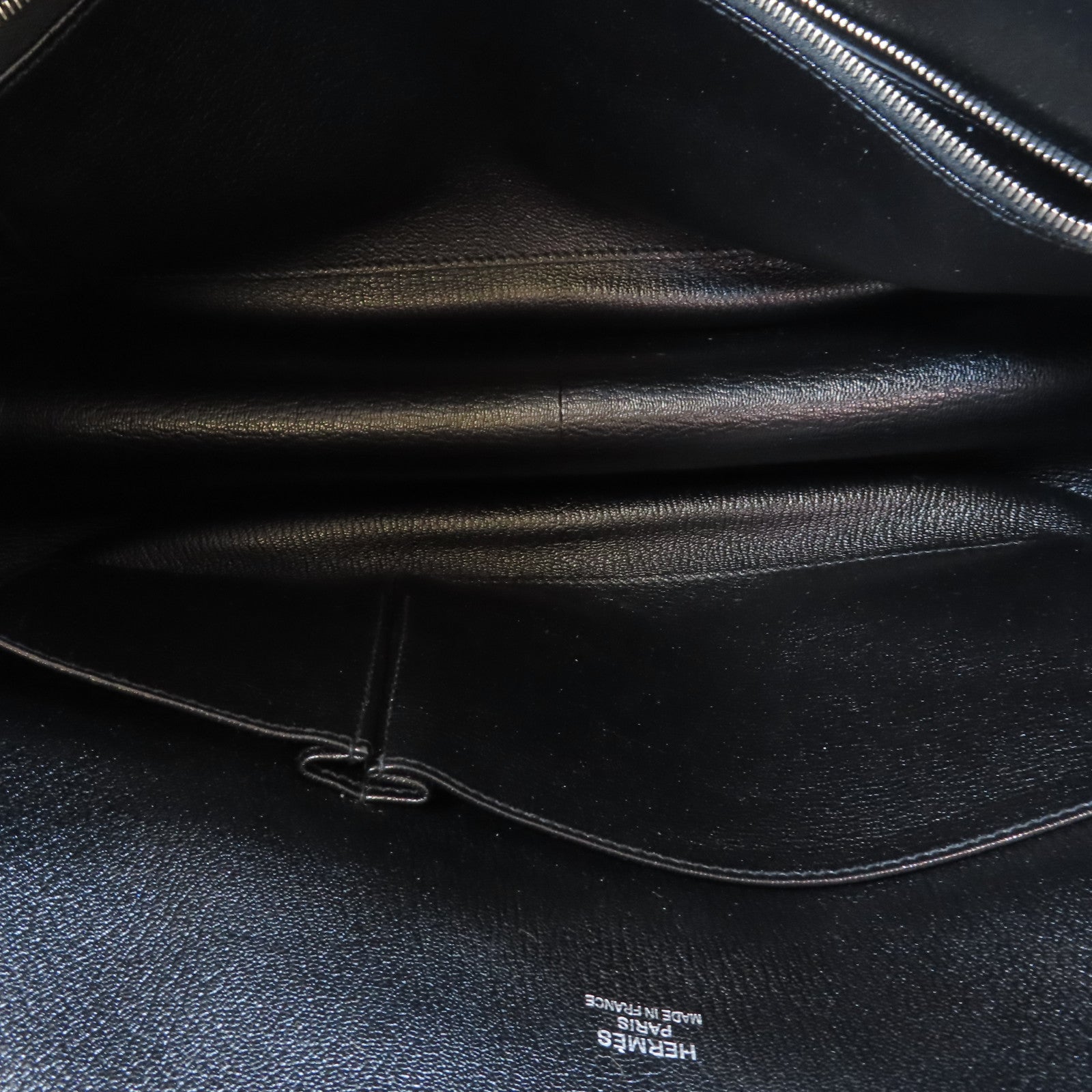 HERMES Clemence皮革Jypsiere 34銀扣肩背袋Noir黑色