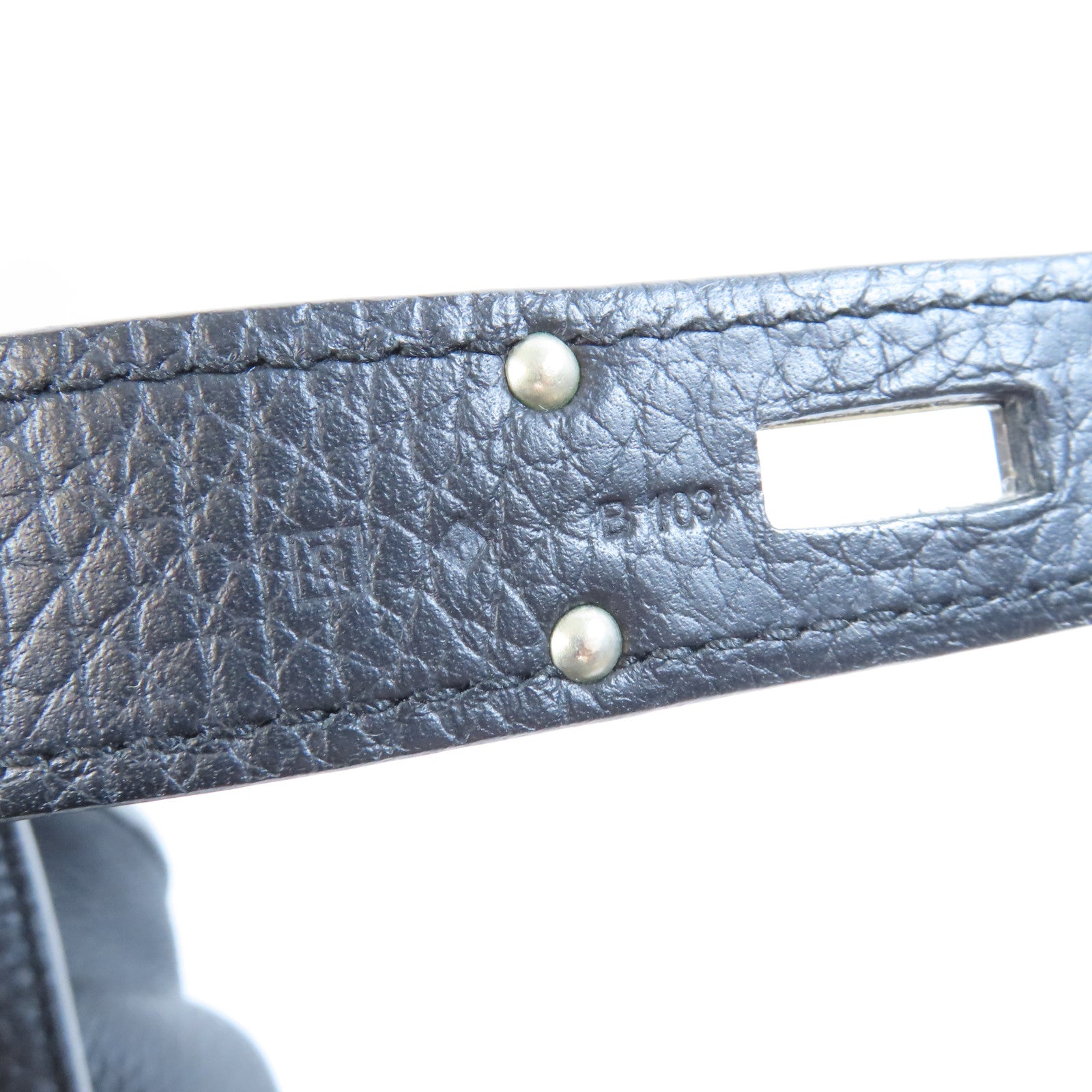 HERMES Clemence皮革Jypsiere 34銀扣肩背袋Noir黑色