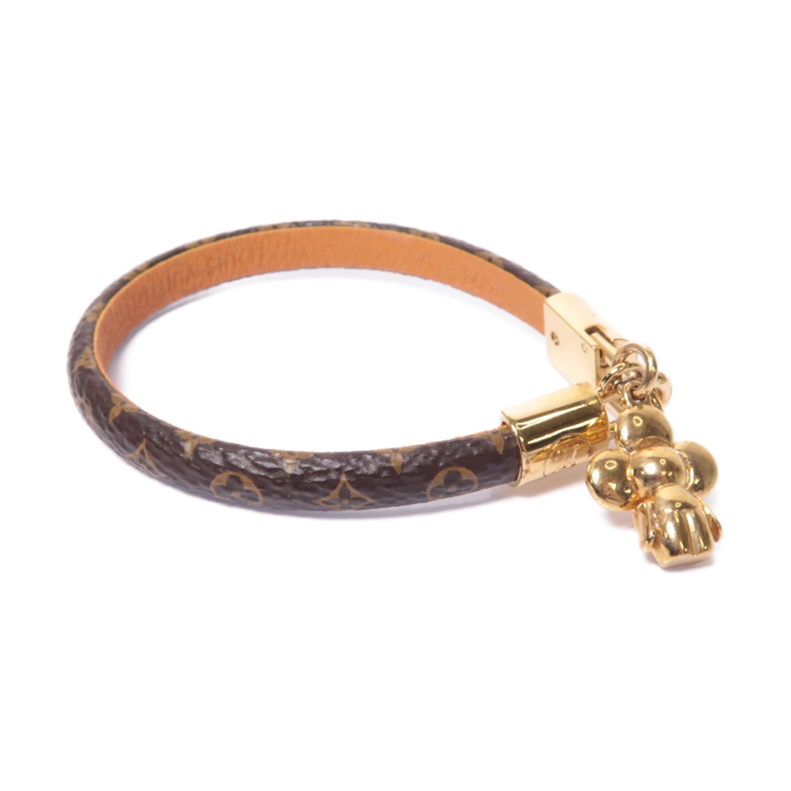 LOUIS VUITTON Monogram Brasserie Vivienne Bracelet金扣手鐲啡色