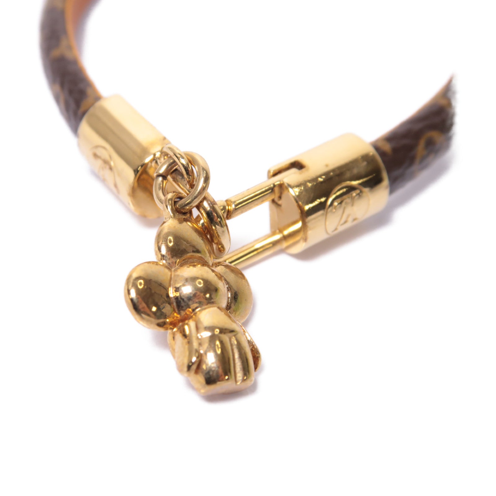 LOUIS VUITTON Monogram Brasserie Vivienne Bracelet金扣手鐲啡色