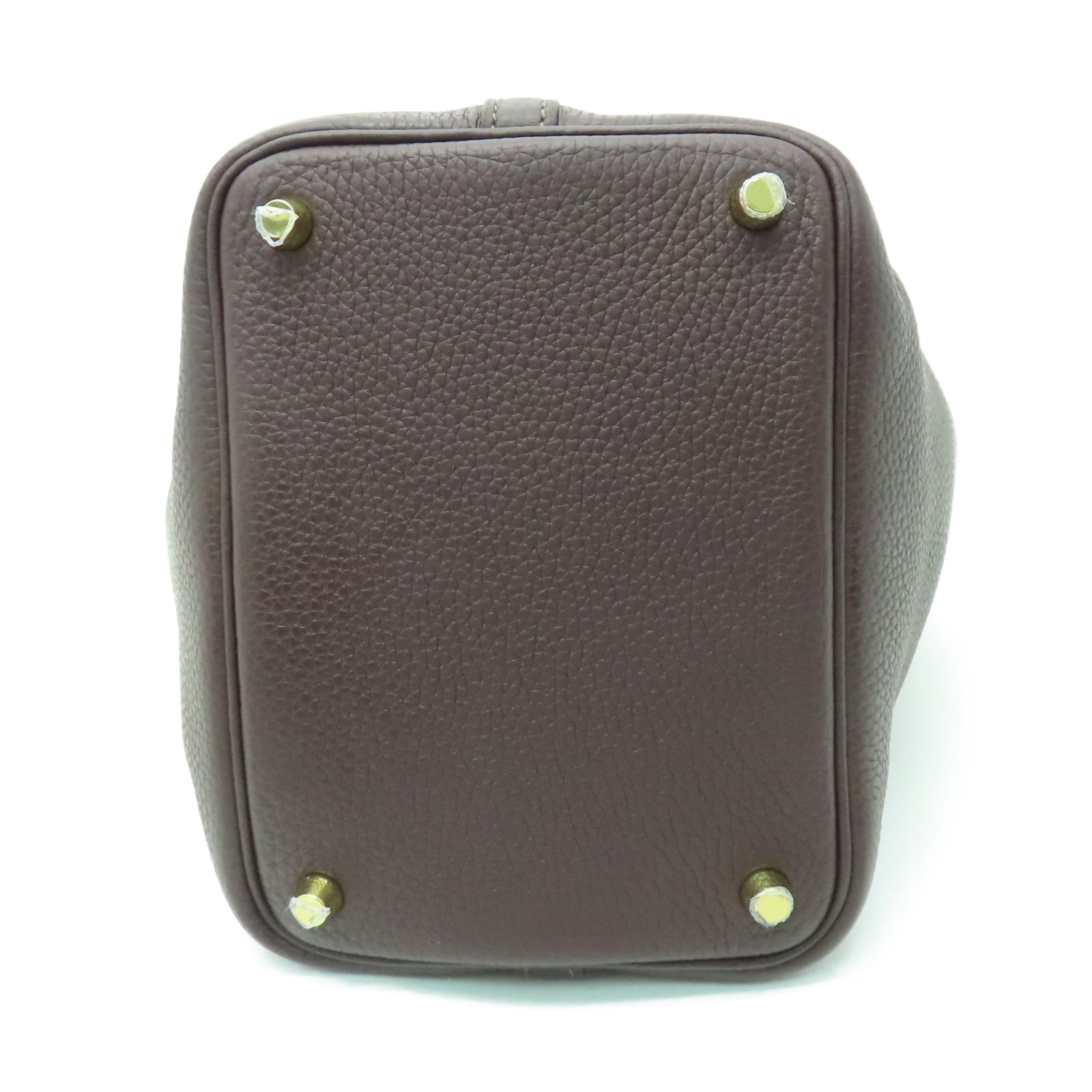 HERMES Taurillon Clemence皮革Picotin PM金扣手挽袋馬鞍紅