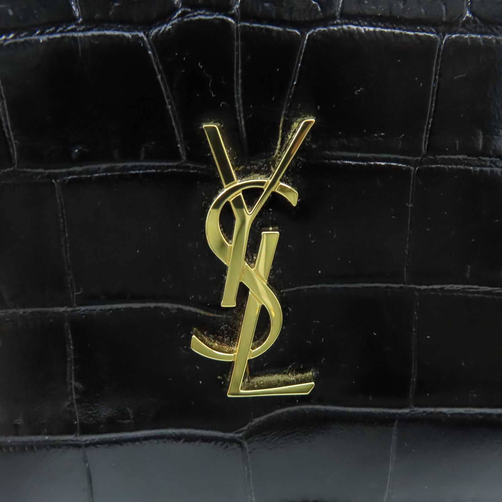 SAINT LAURENT 牛皮皮革Clutch手拿包黑色
