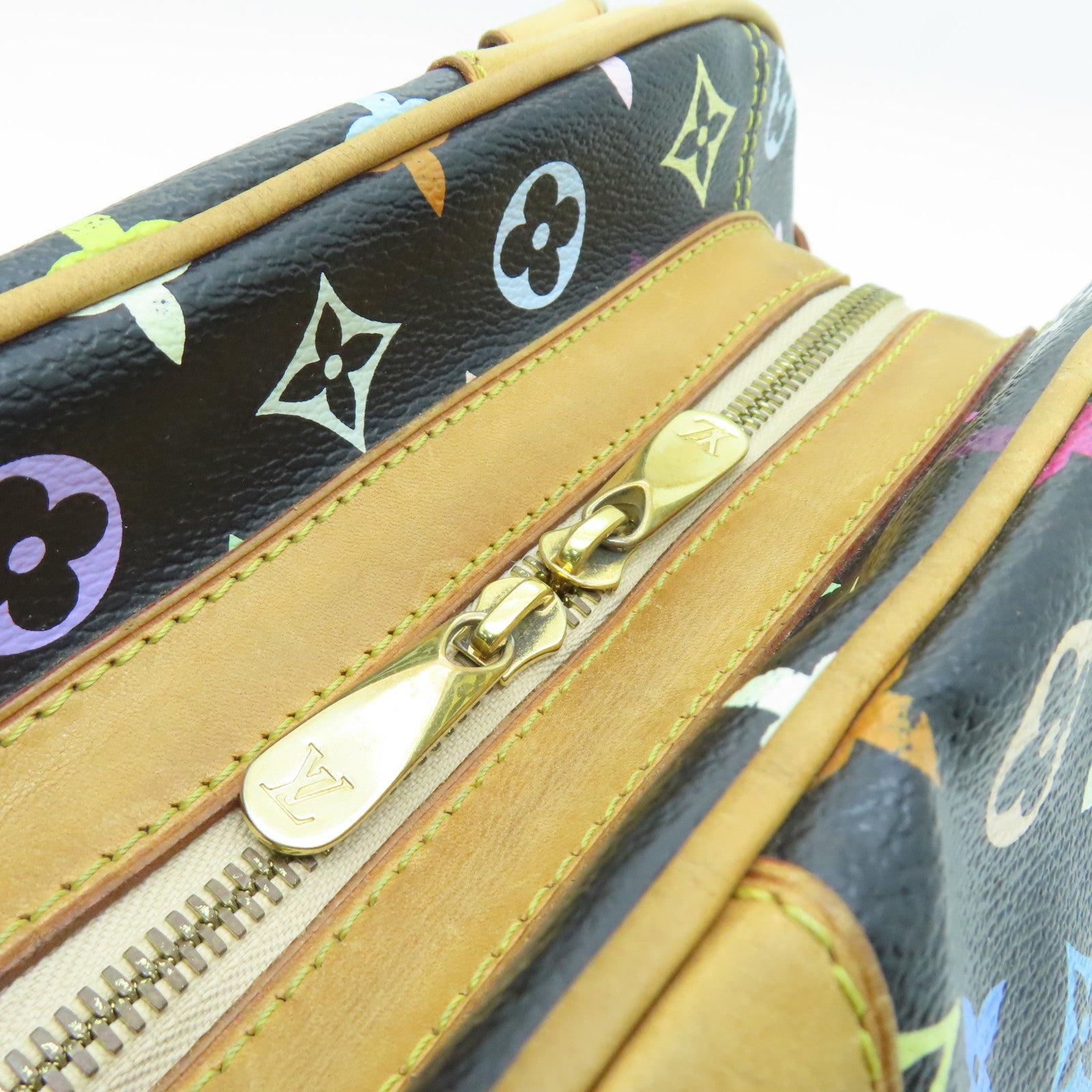 LOUIS VUITTON Monogram Multicolore Claudia金扣手挽袋黑色/彩色