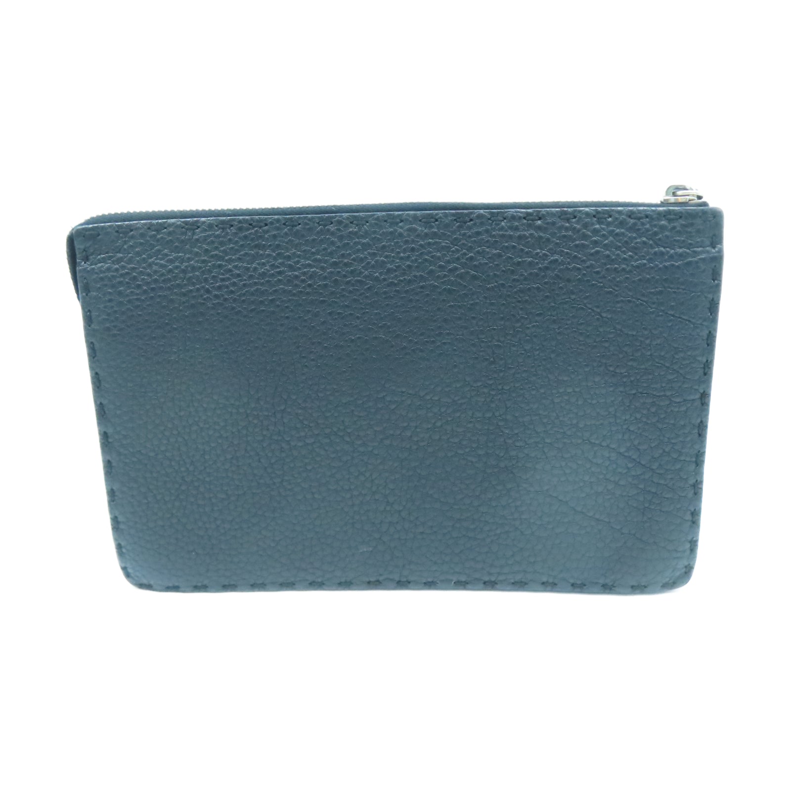 FENDI 牛皮皮革Clutch Bag銀扣手拿包黑色/黃色