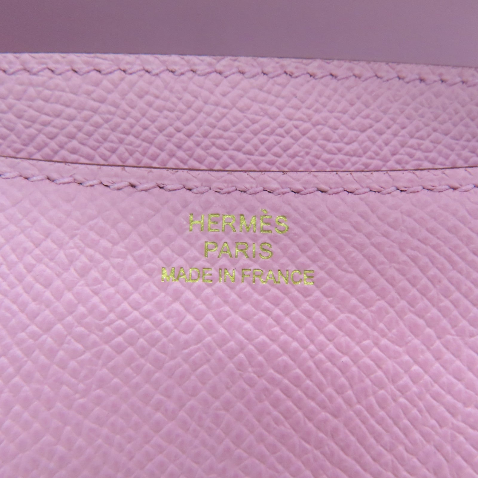 HERMES 【激减优惠】Epsom皮革Constance Mini玫瑰金扣肩背袋粉红色/Mauve Sylvestre/X9